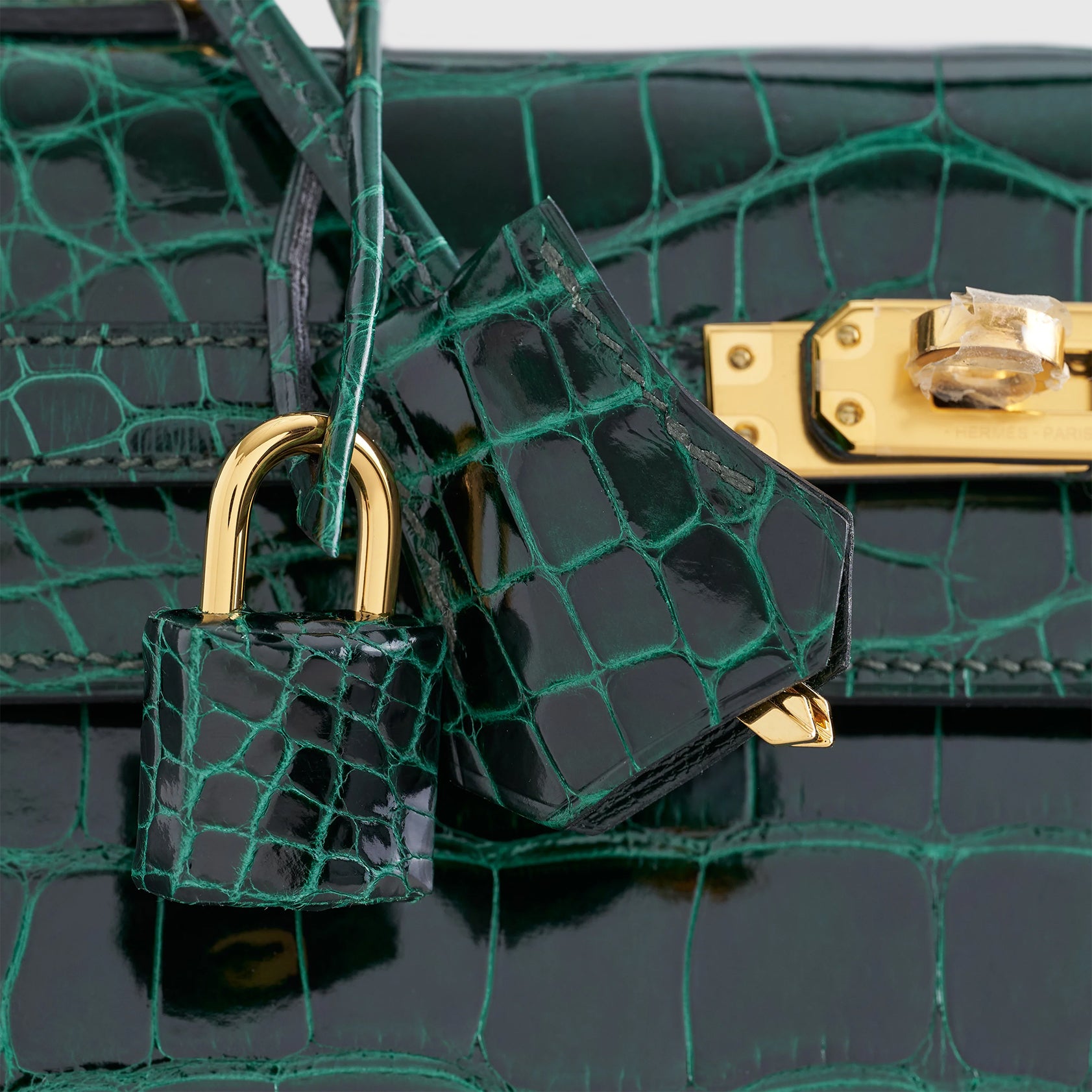 Hermès Kelly 25 Alligator Vert Fonce Shiny Gold Hardware - eliteUSA