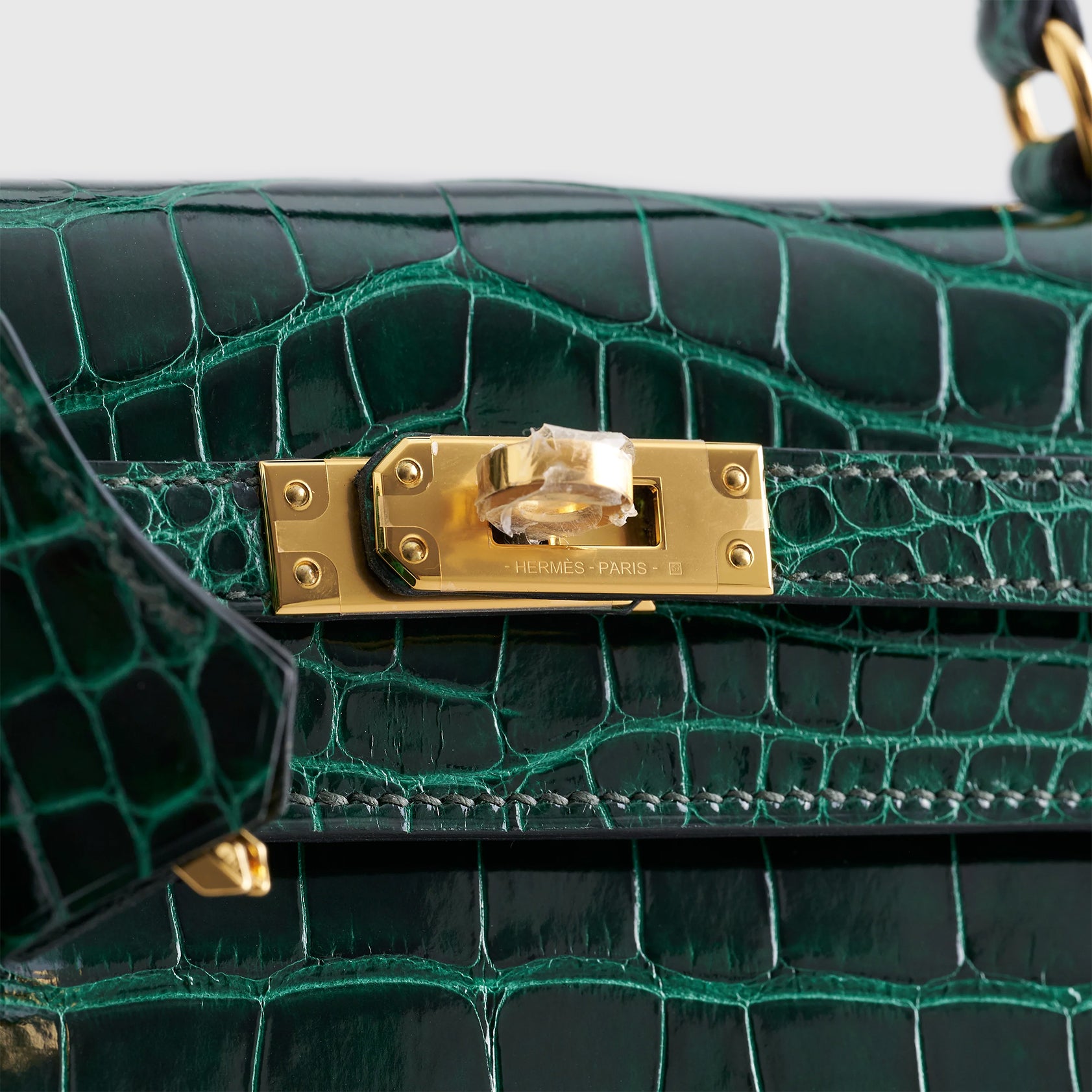 Hermès Kelly 25 Alligator Vert Fonce Shiny Gold Hardware - eliteUSA