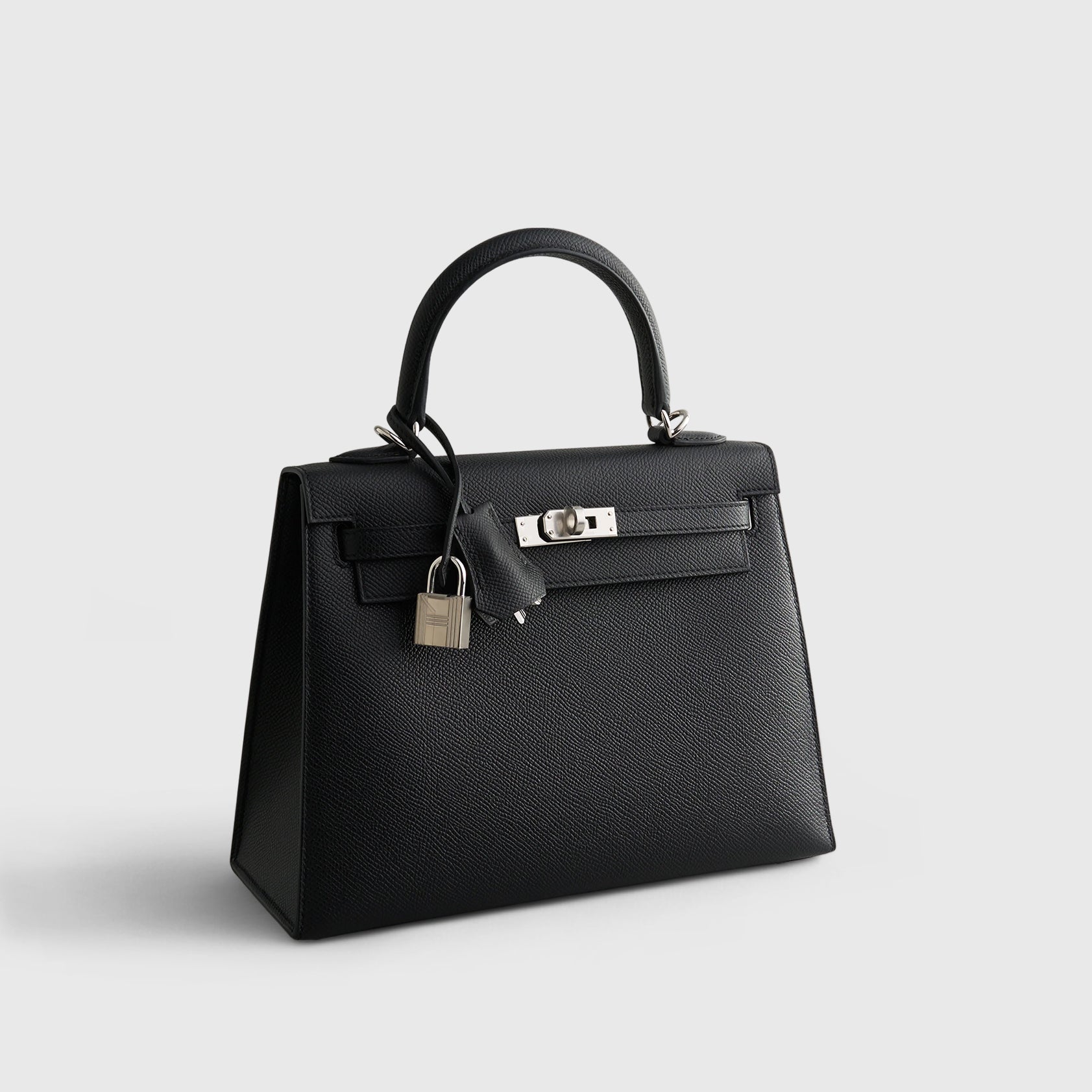 Hermès Kelly 25 Epsom Black Sellier Palladium Hardware
