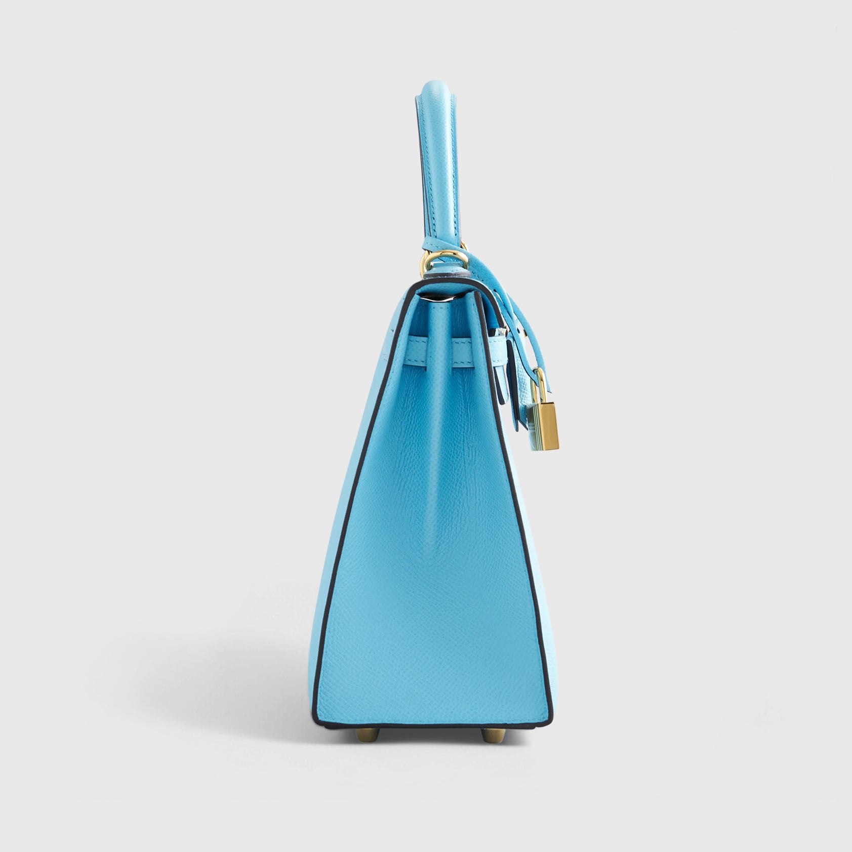 Hermès Kelly 25 Epsom Blue Celeste Sellier Gold Hardware - eliteUSA