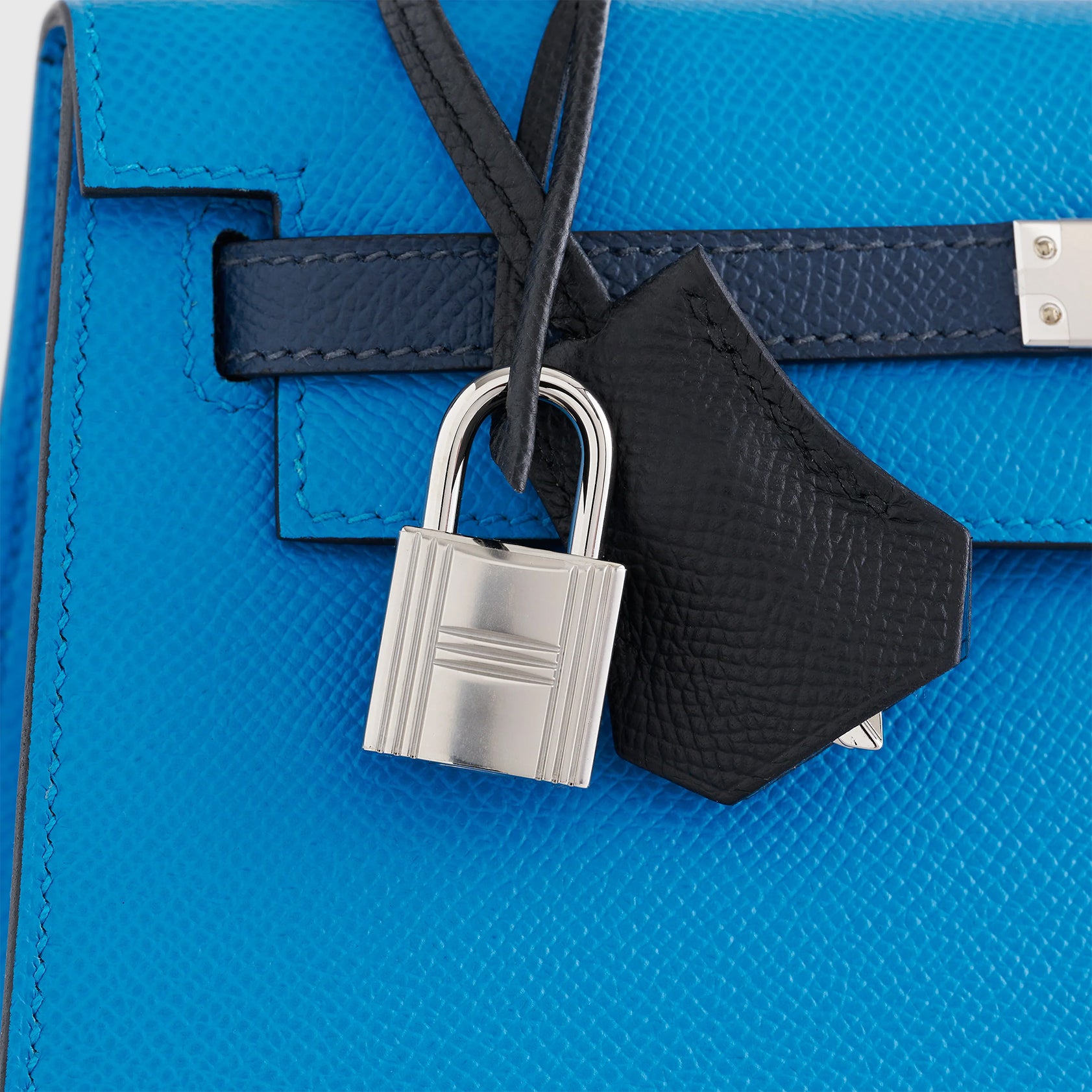 Hermès Kelly 25 Epsom Blue Zanzibar/Blue de Prusse/Black Sellier Palladium Hardware - eliteUSA