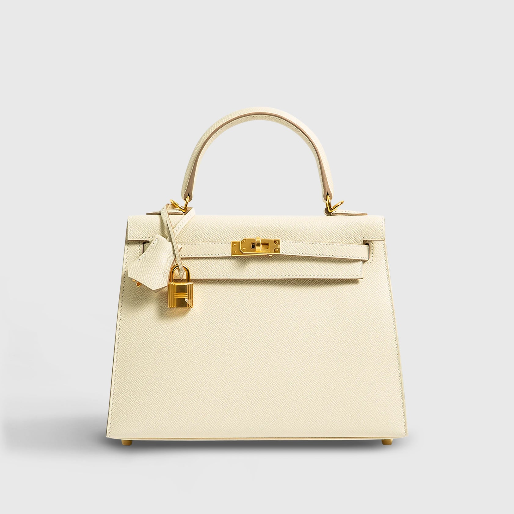 Hermès Kelly 25 Epsom Craie Sellier Gold Hardware