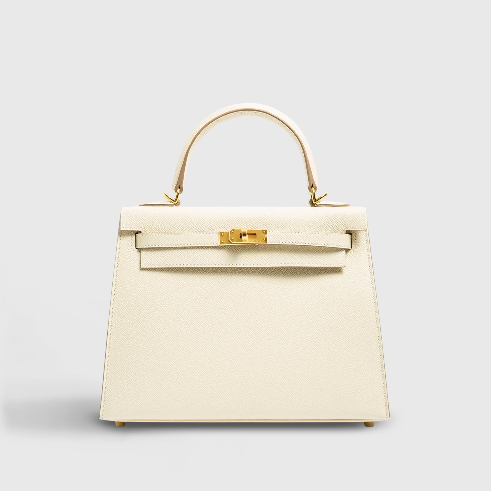 Hermès Kelly 25 Epsom Craie Sellier Gold Hardware