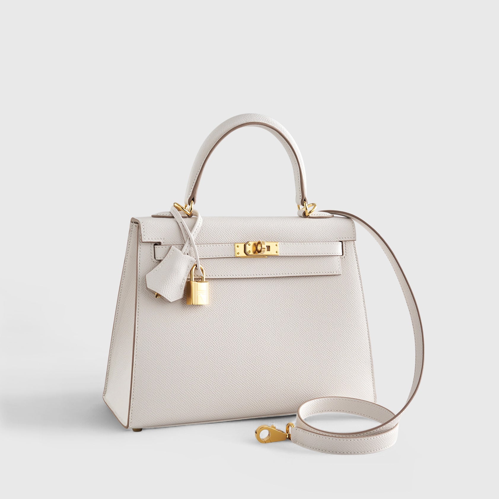 Hermès Kelly 25 Epsom Gris Pale Gold Hardware - eliteUSA