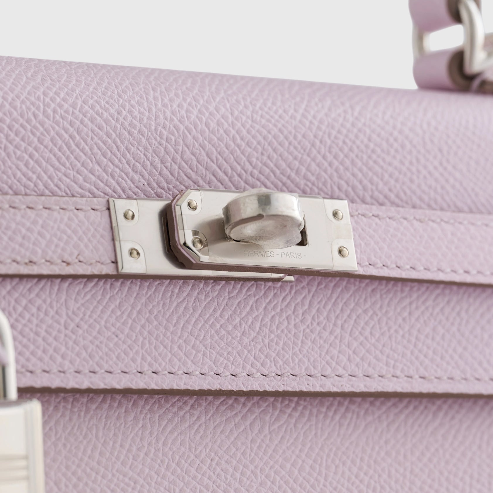 Hermès Kelly 25 Epsom Mauve Pale Palladium Hardware - eliteUSA
