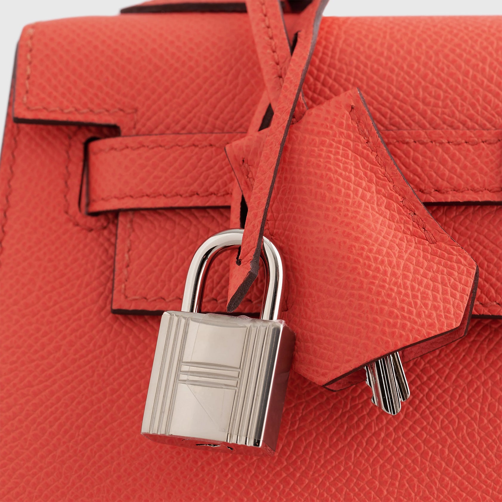 Hermès Kelly 25 Epsom Rose Texas Sellier Palladium Hardware - eliteUSA