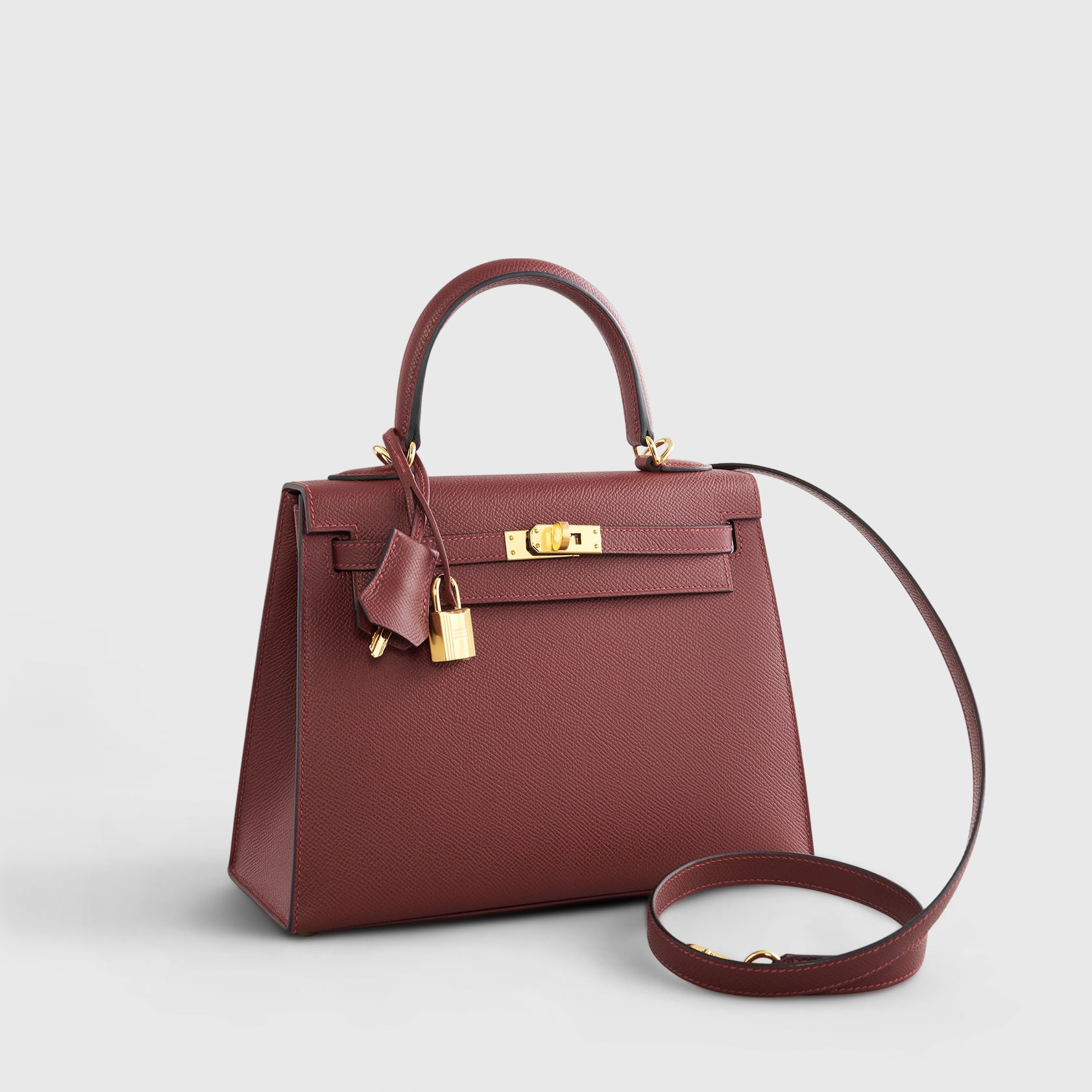 Hermès Kelly 25 Epsom Rouge H Sellier Gold Hardware - eliteUSA