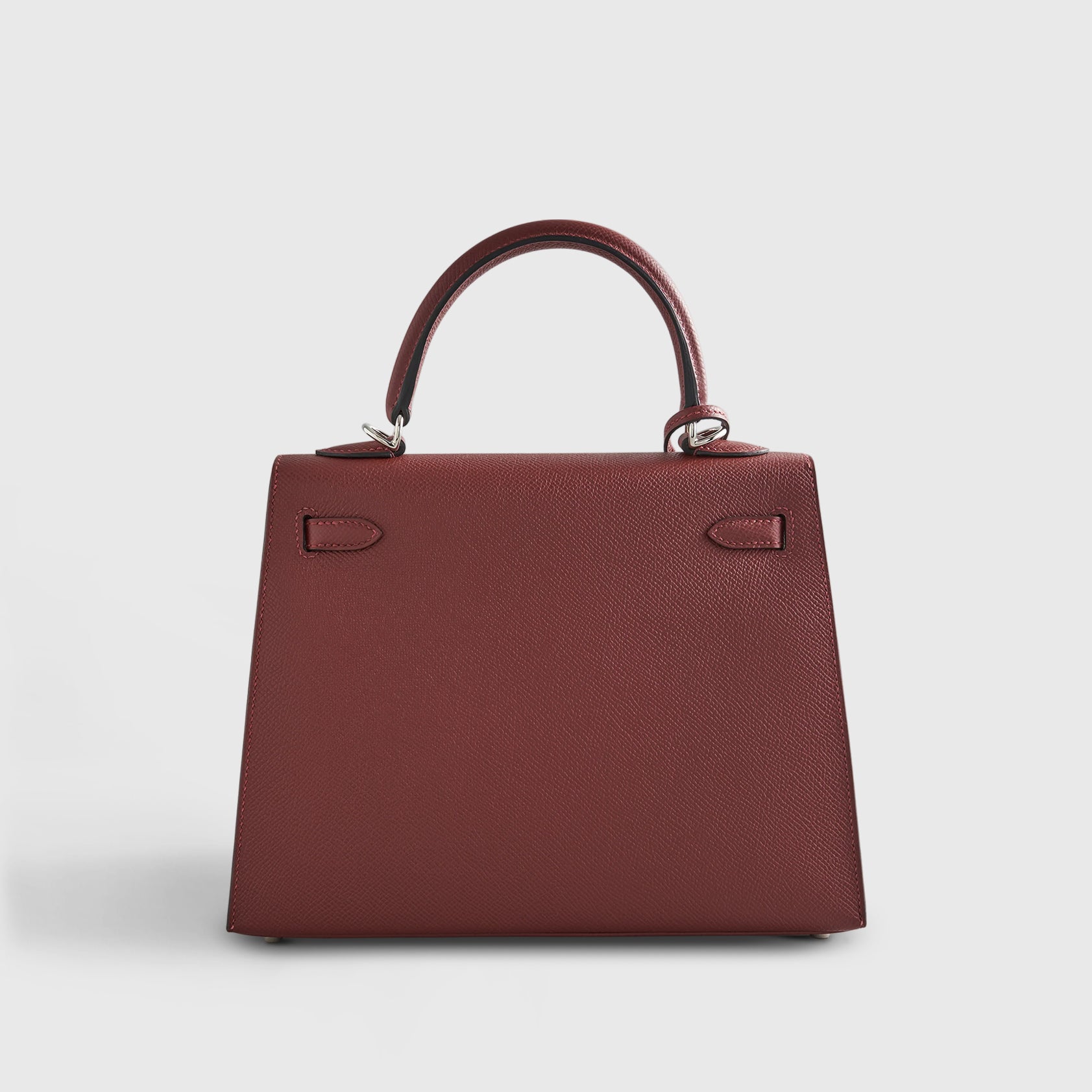 Hermès Kelly 25 Epsom Rouge H Sellier Palladium Hardware - eliteUSA
