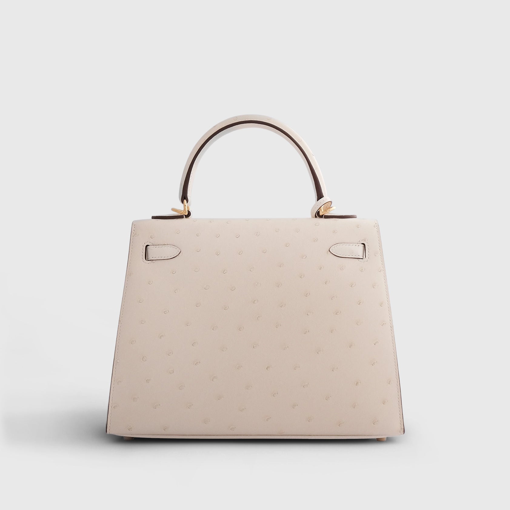 Hermès Kelly 25 Ostrich Nata Gold Hardware - eliteUSA