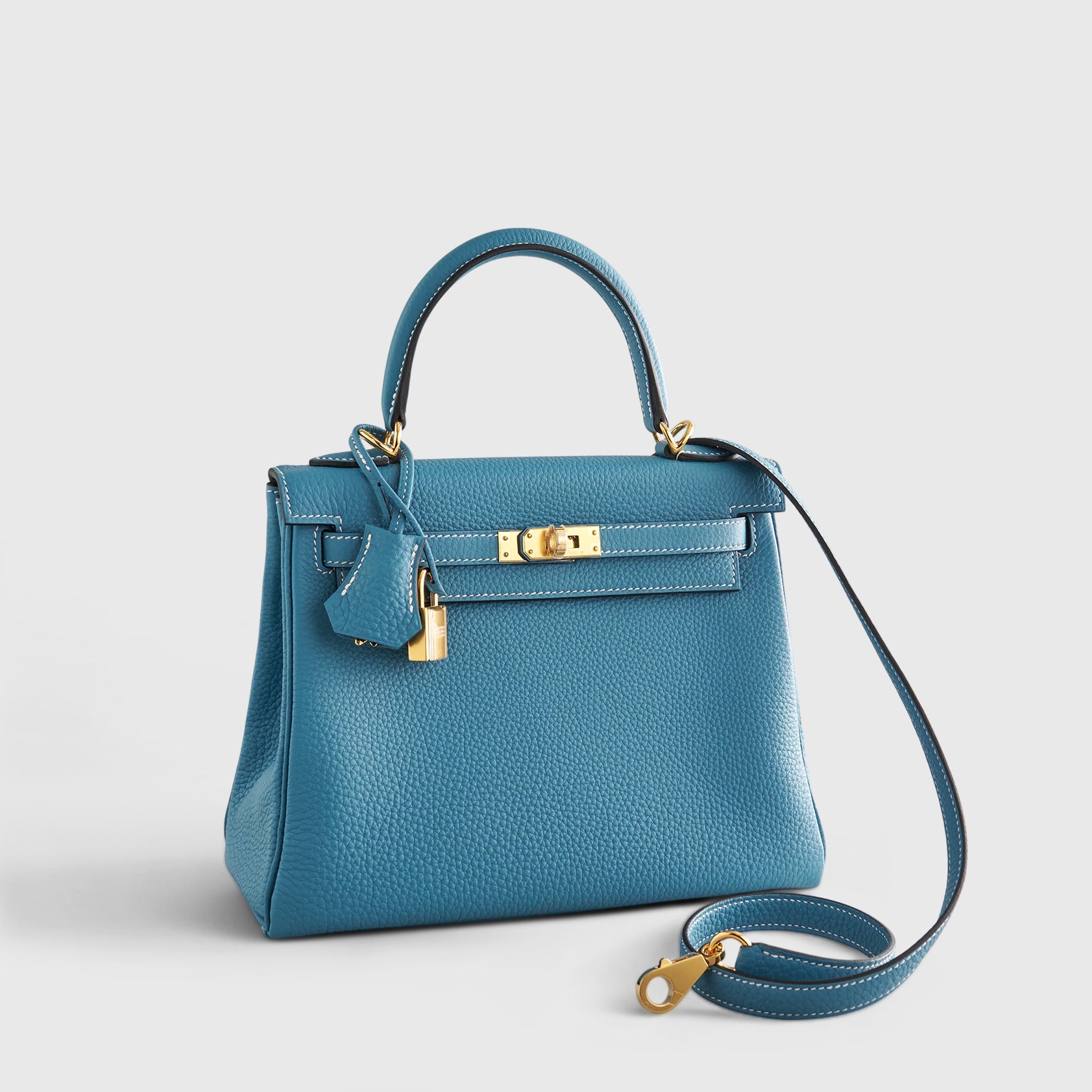 Hermès Kelly 25 Togo New Blue Jean Gold Hardware - eliteUSA