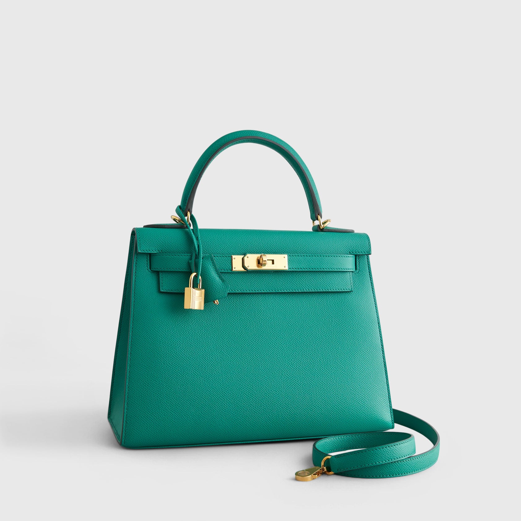 Hermès Kelly 28 Epsom Vert Jade Sellier Gold Hardware - eliteUSA