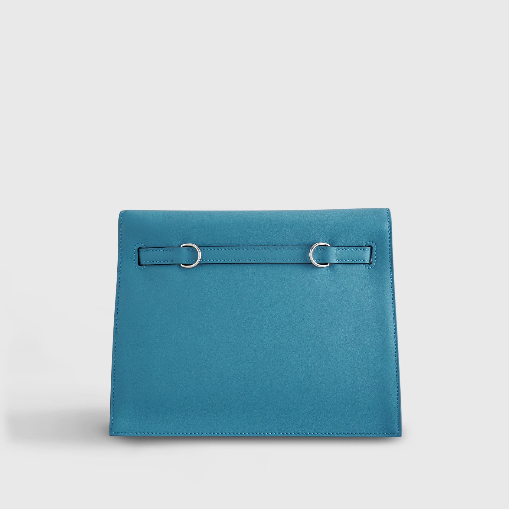 Hermès Kelly Danse II Anate w/ Fringe Swift Blue Jean Palladium Hardware