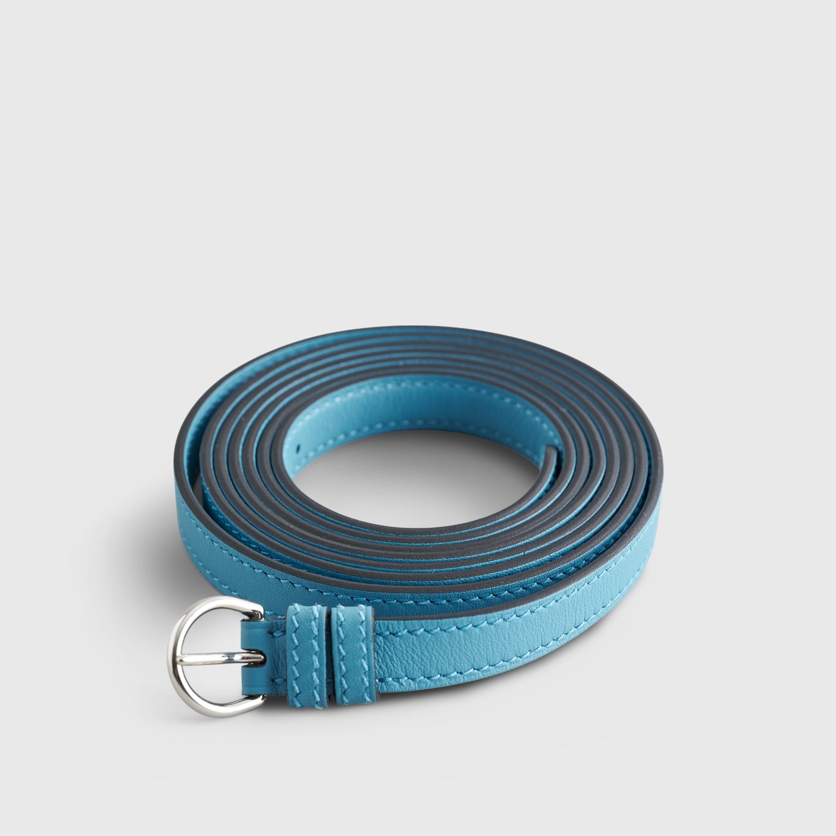 Hermès Kelly Danse II Anate w/ Fringe Swift Blue Jean Palladium Hardware