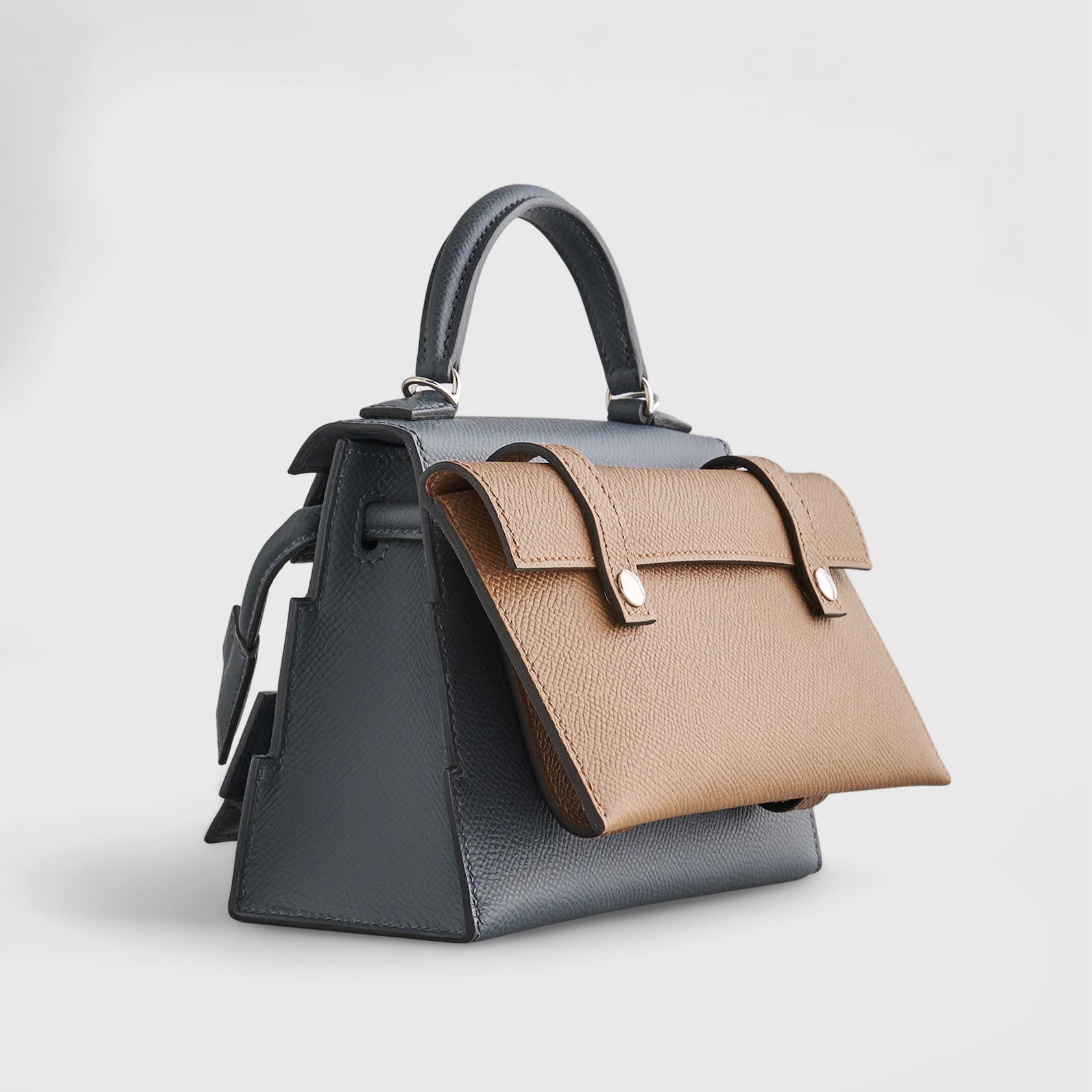 Hermès Kelly Doll Picto Mini Epsom Misty/Black/V Fizz/Alezan Palladium Hardware