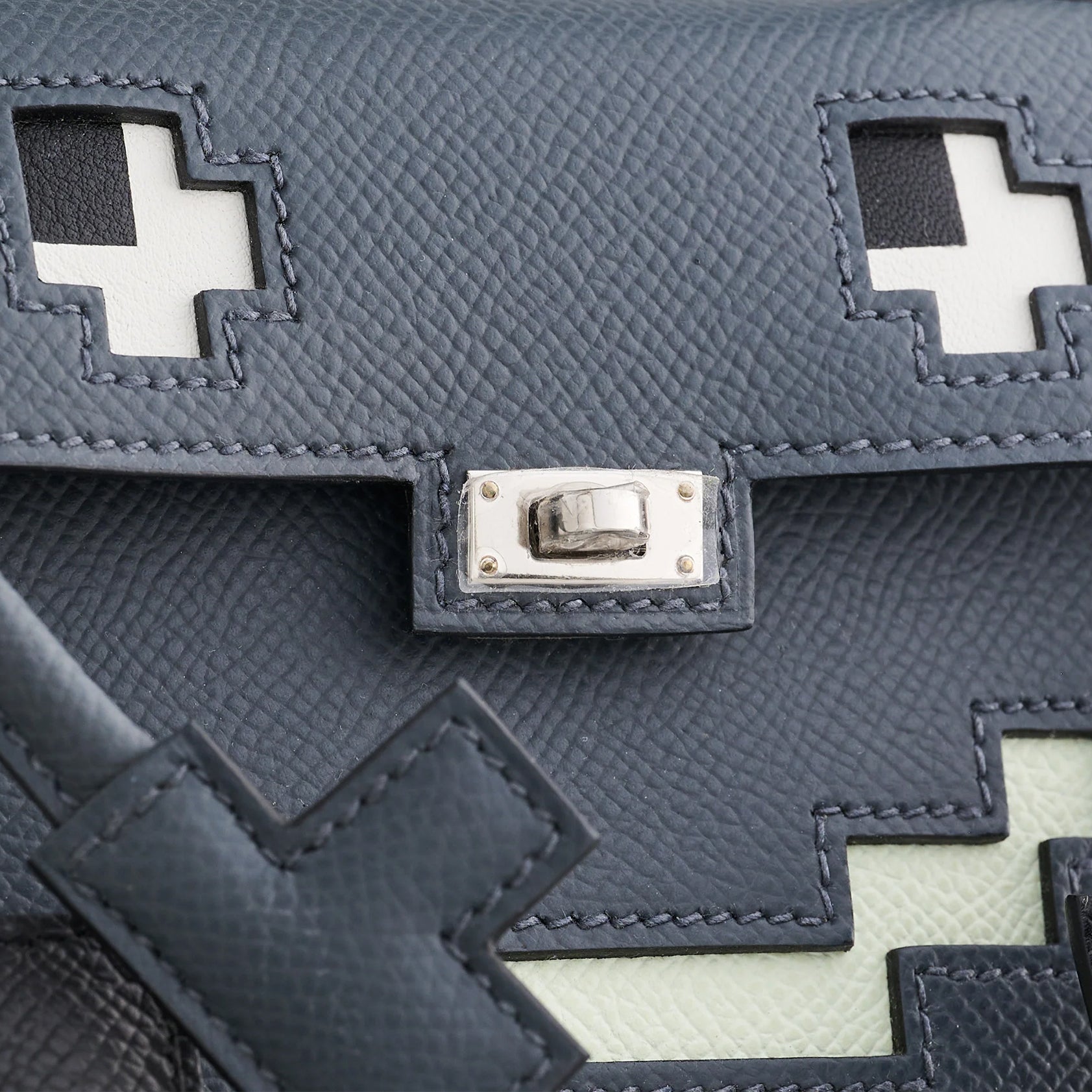 Hermès Kelly Doll Picto Mini Epsom Misty/Black/V Fizz/Alezan Palladium Hardware