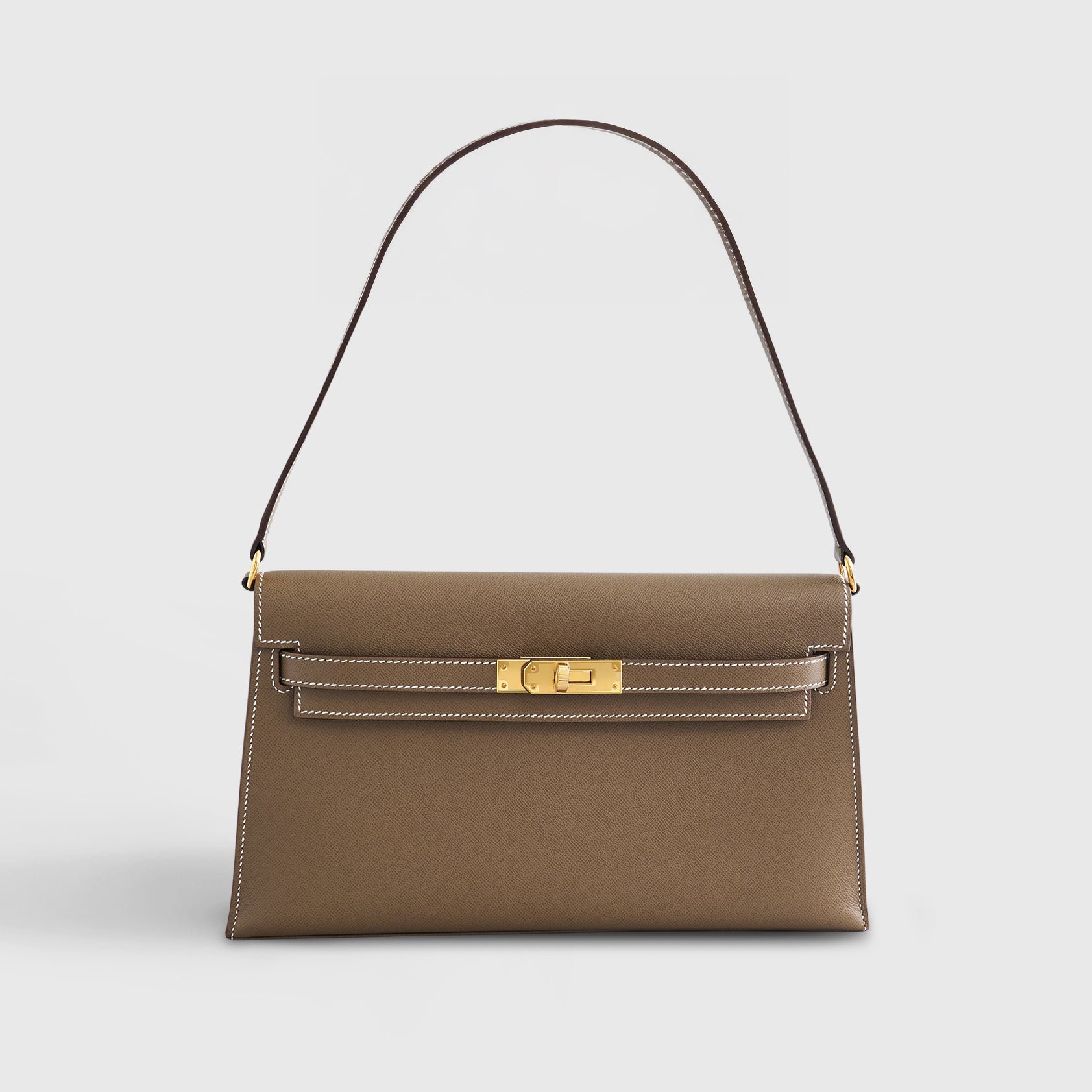 Hermès Kelly Elan 27 Veau Madame Etoupe Gold Hardware - eliteUSA