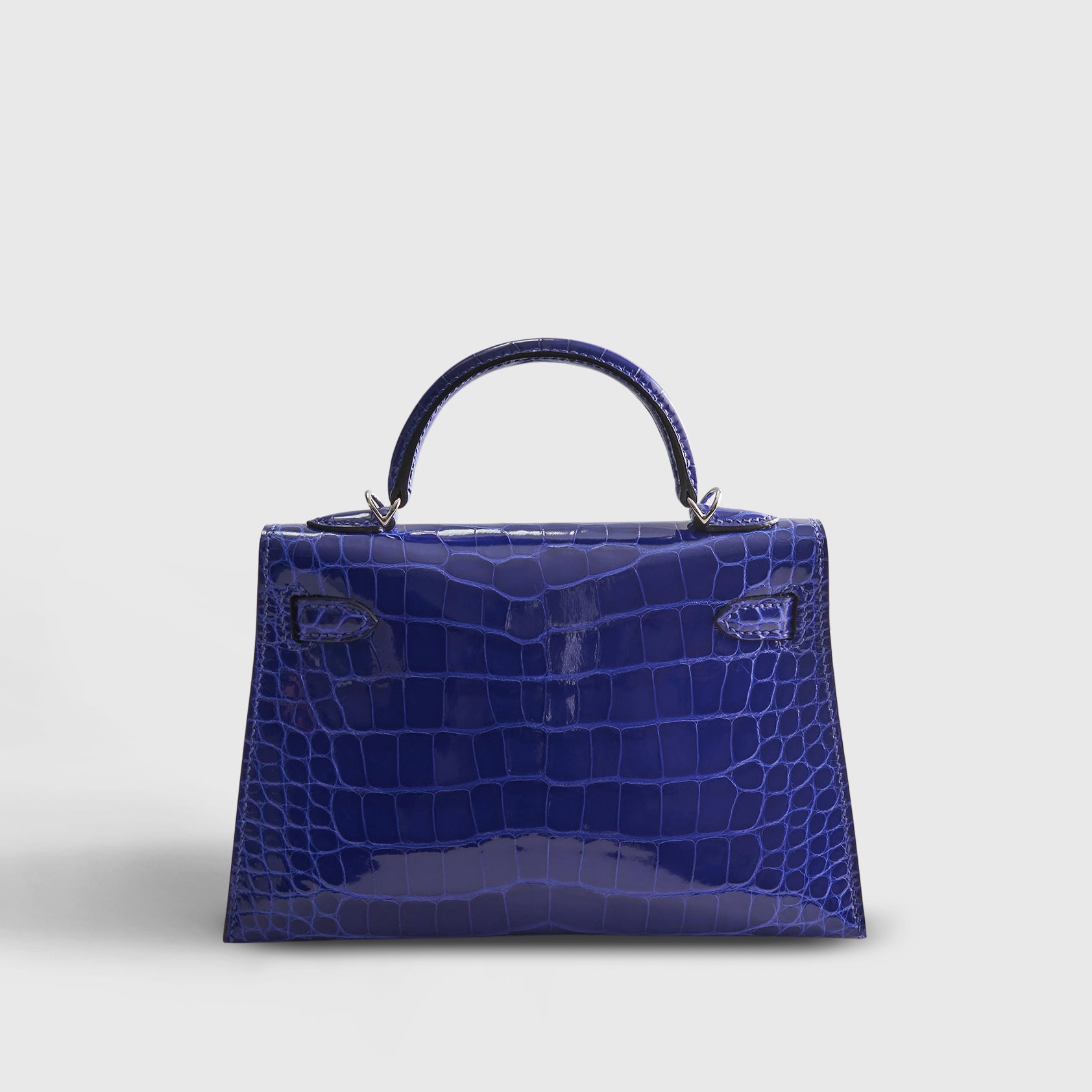 Hermès Kelly Mini Alligator Blue Electric Palladium Hardware - eliteUSA