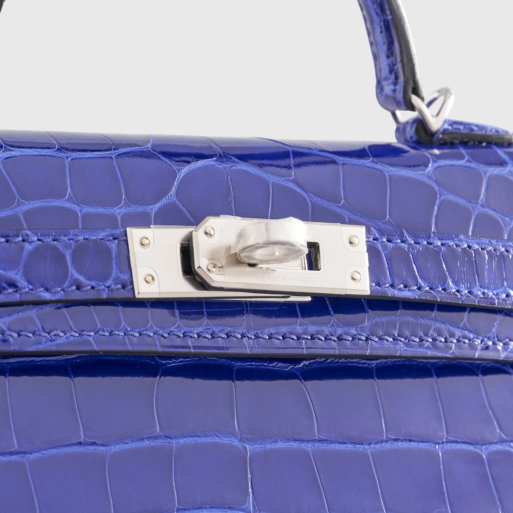 Hermès Kelly Mini Alligator Blue Electric Palladium Hardware - eliteUSA