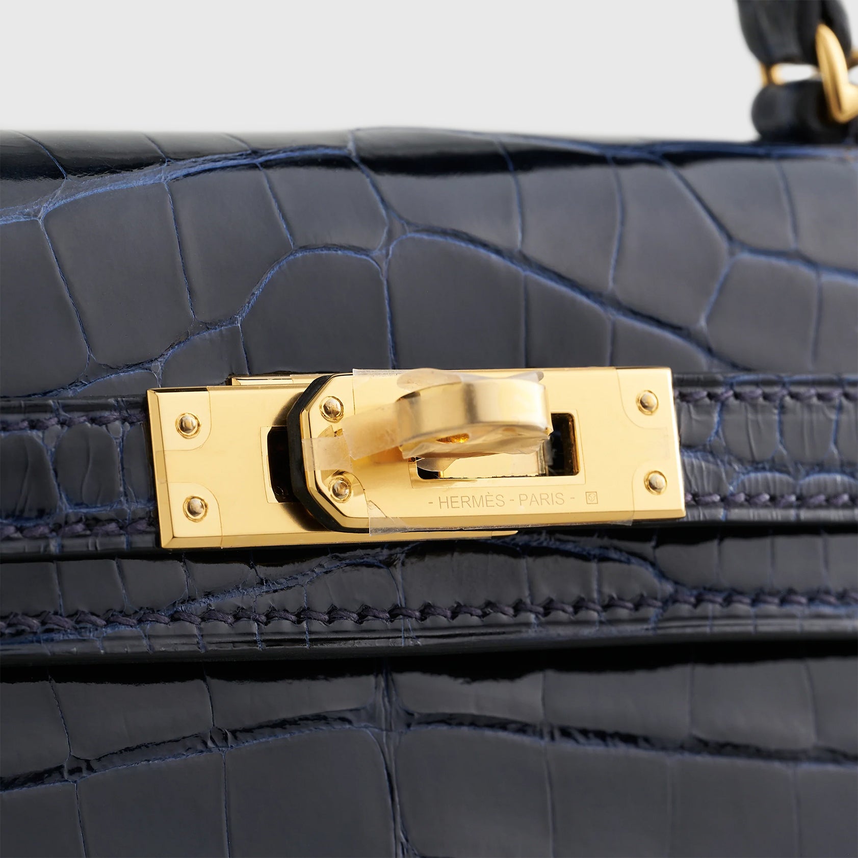 Hermès Kelly Mini Alligator Blue Marine Shiny Gold Hardware