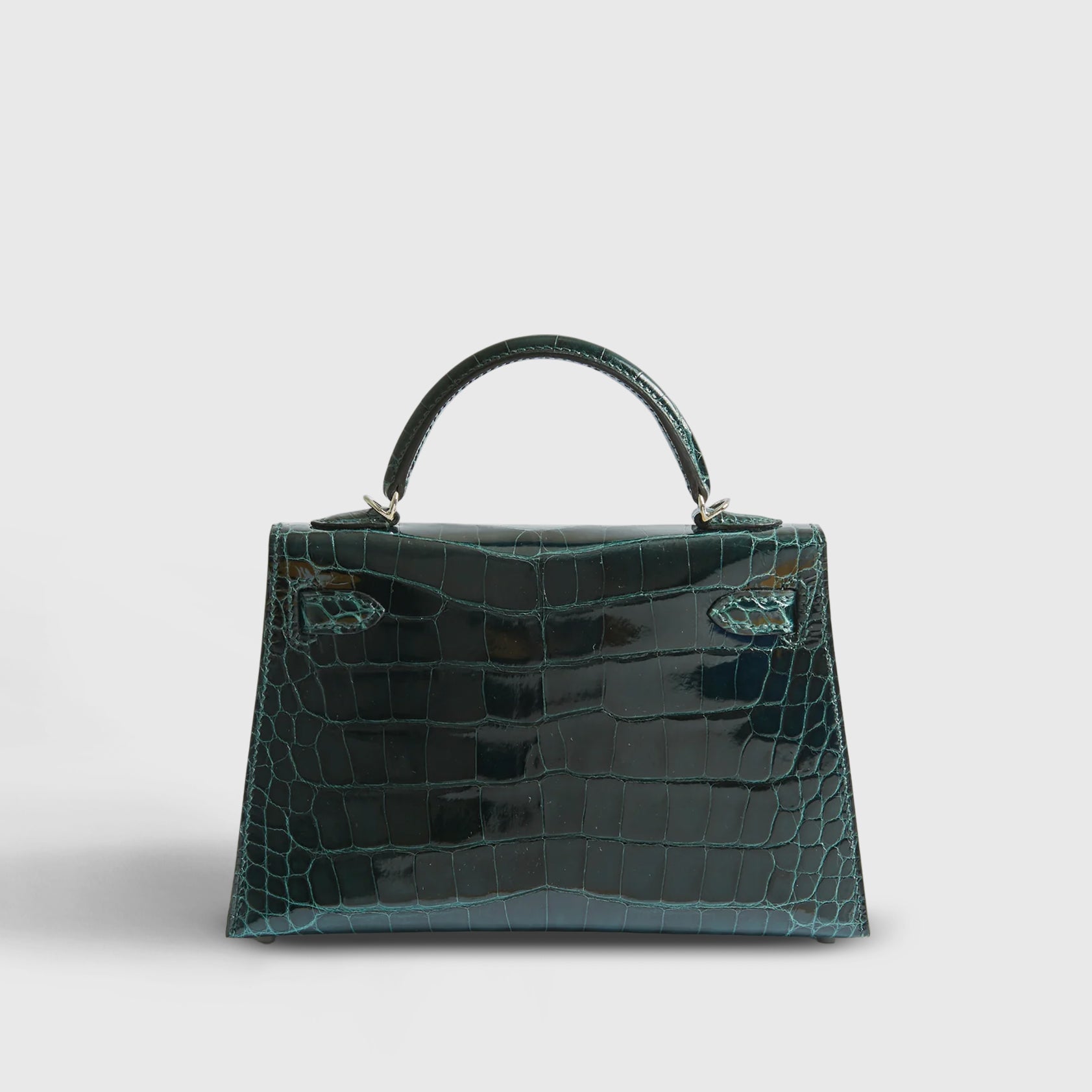 Hermès Kelly Mini Alligator Vert Cypress Shiny Palladium Hardware