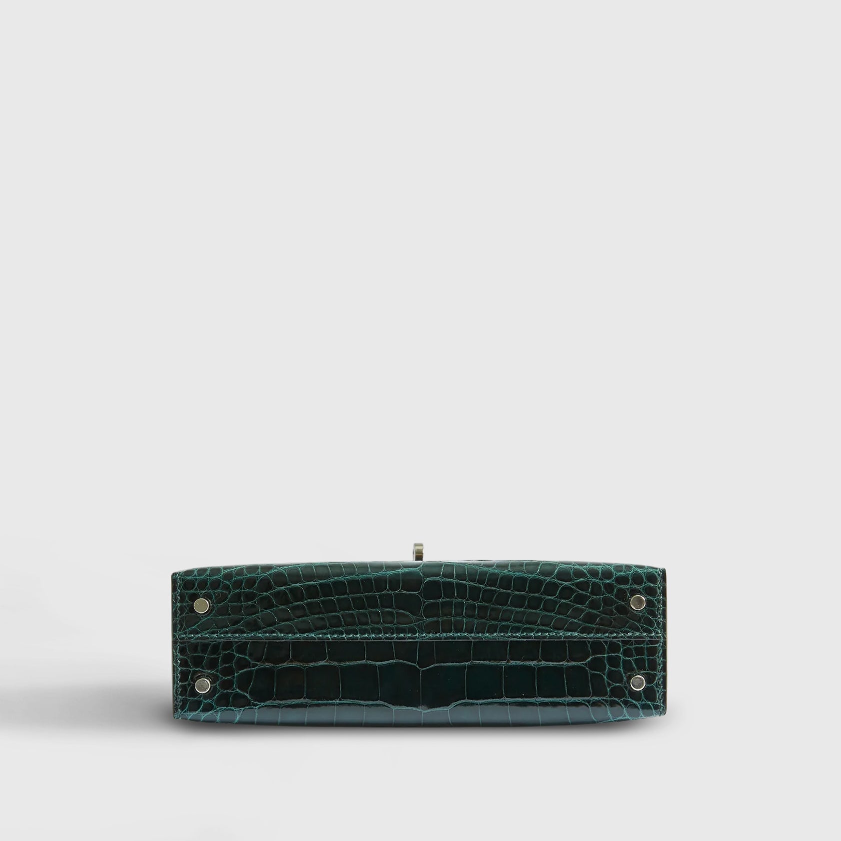 Hermès Kelly Mini Alligator Vert Cypress Shiny Palladium Hardware