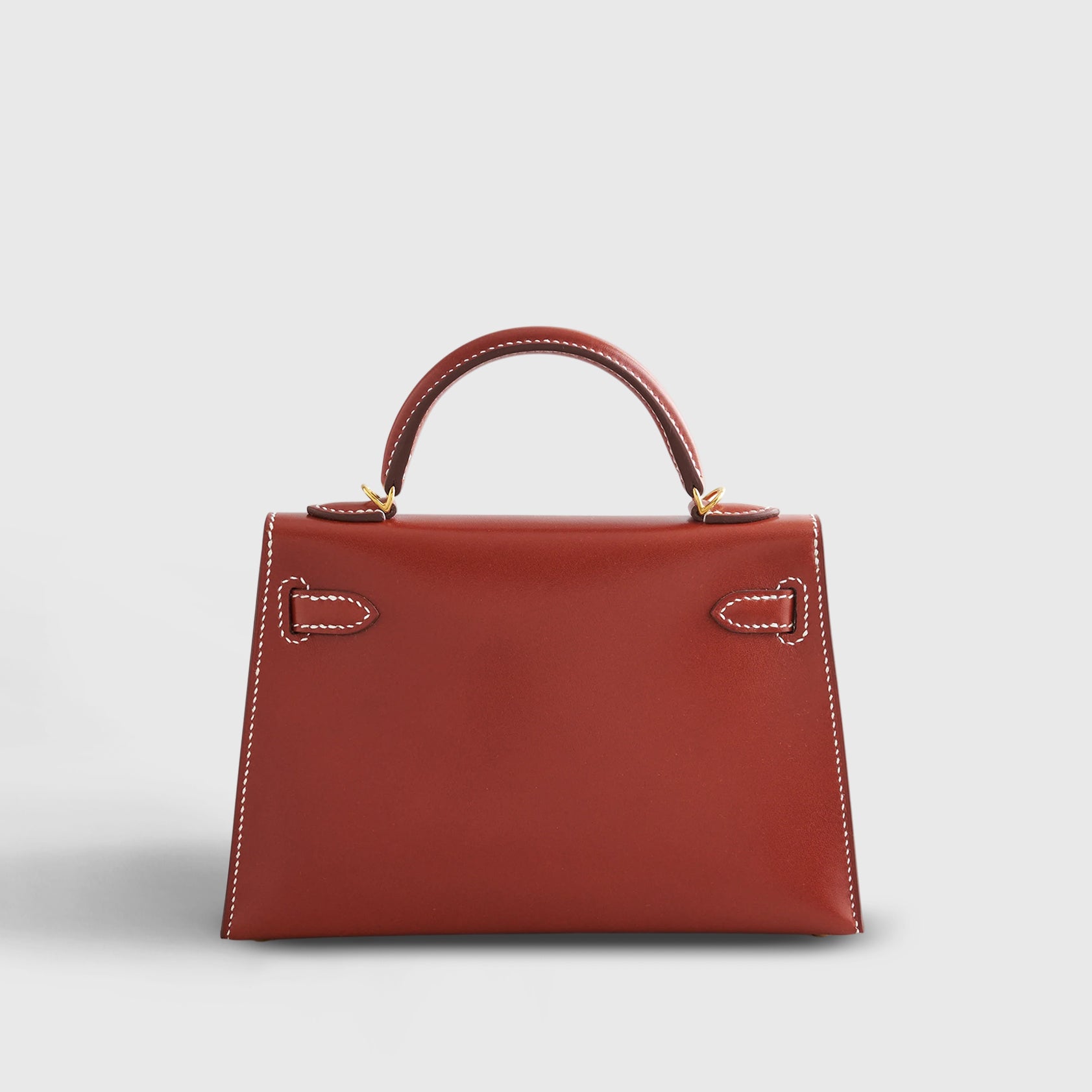 Hermès Kelly Mini Box Calf Brique Sellier Gold Hardware - eliteUSA