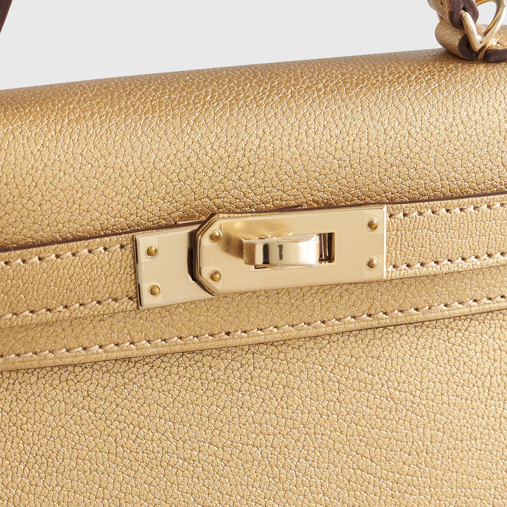 Hermès Kelly Mini Chamkilight Chevre Dore Permabrass Hardware