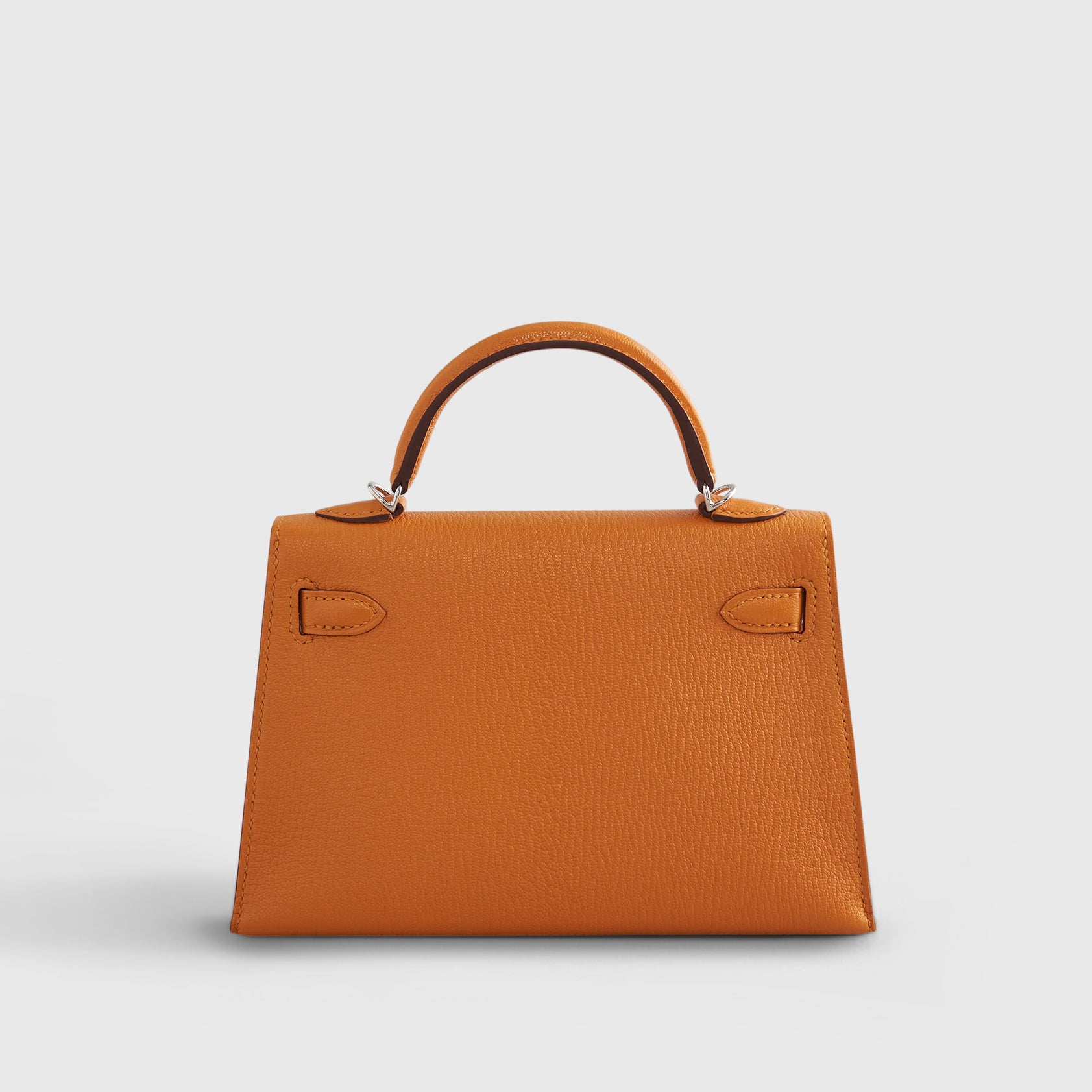 Hermès Kelly Mini Chevre Apricot/Cuivre Sellier Palladium Hardware - eliteUSA