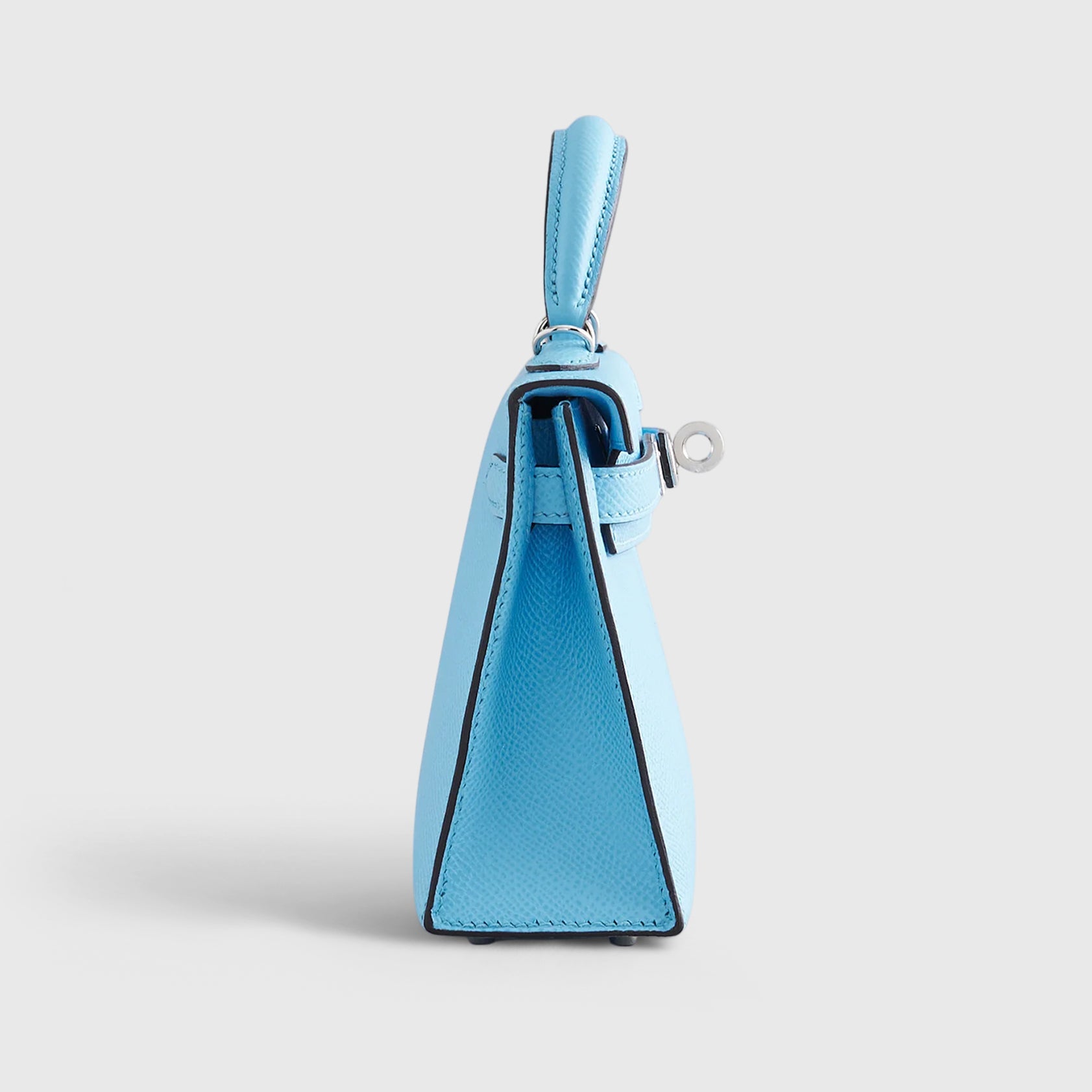 Hermès Kelly Mini Epsom Blue Celeste Sellier Palladium Hardware - eliteUSA