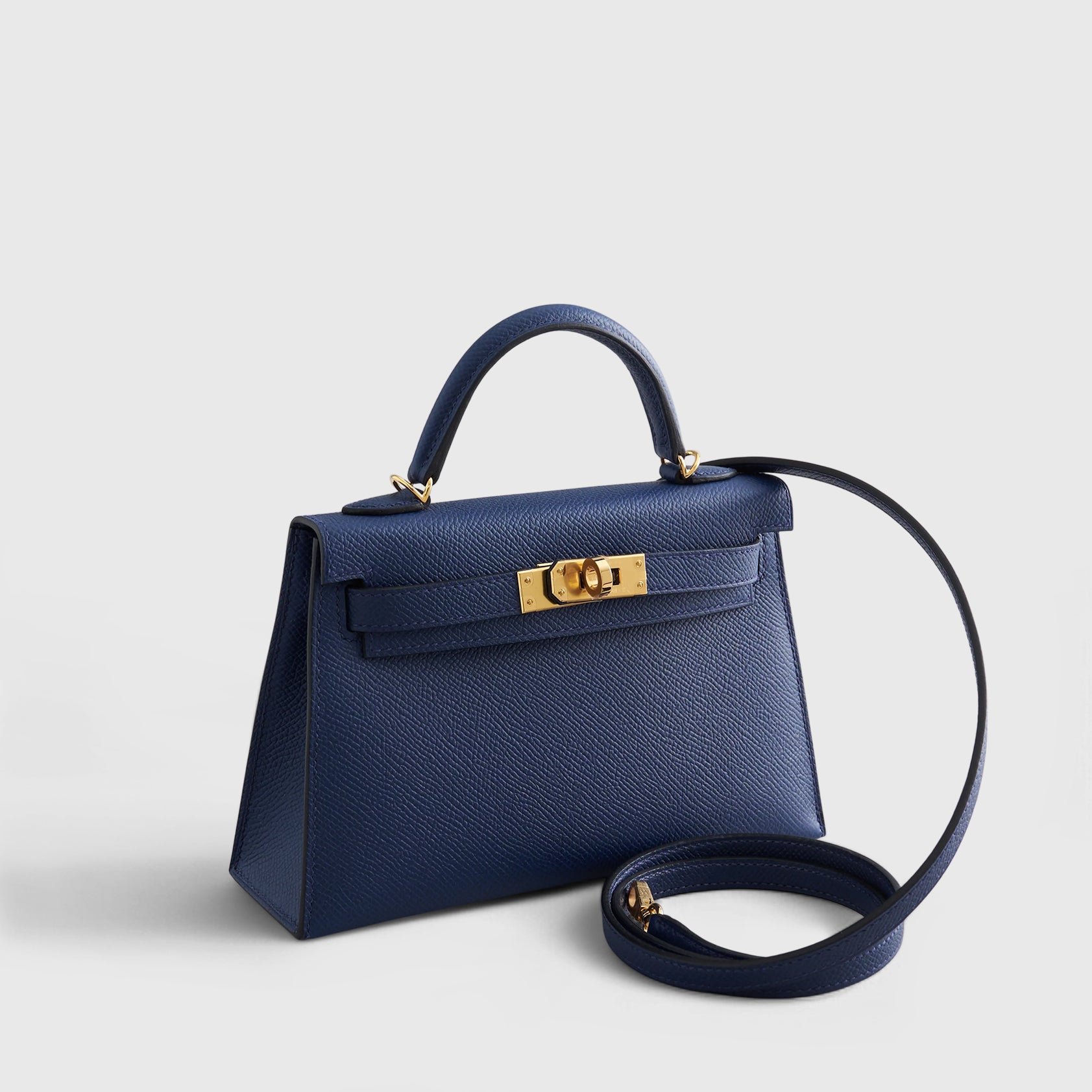 Hermès Kelly Mini Epsom Blue Navy Gold Hardware - eliteUSA