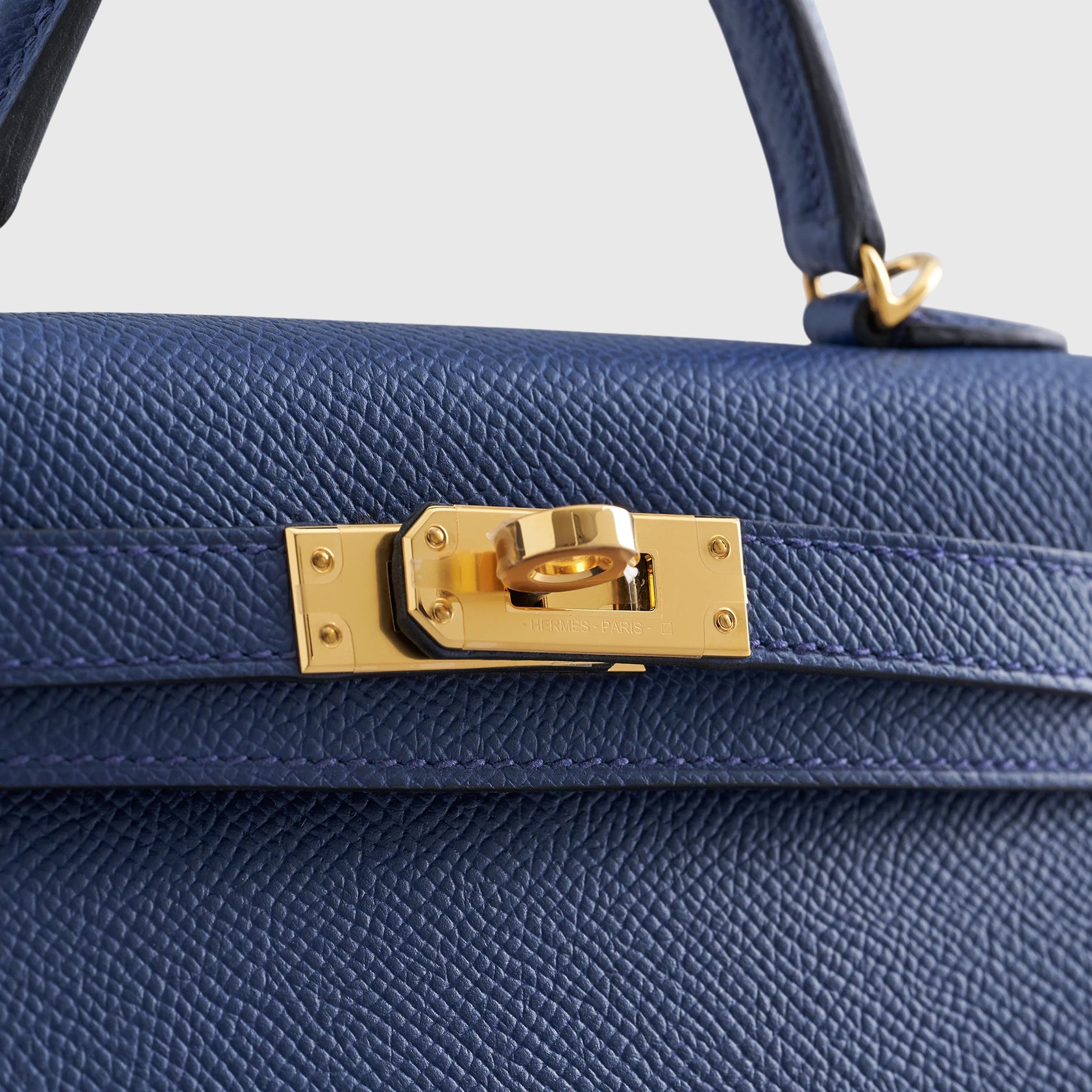 Hermès Kelly Mini Epsom Blue Navy Gold Hardware - eliteUSA