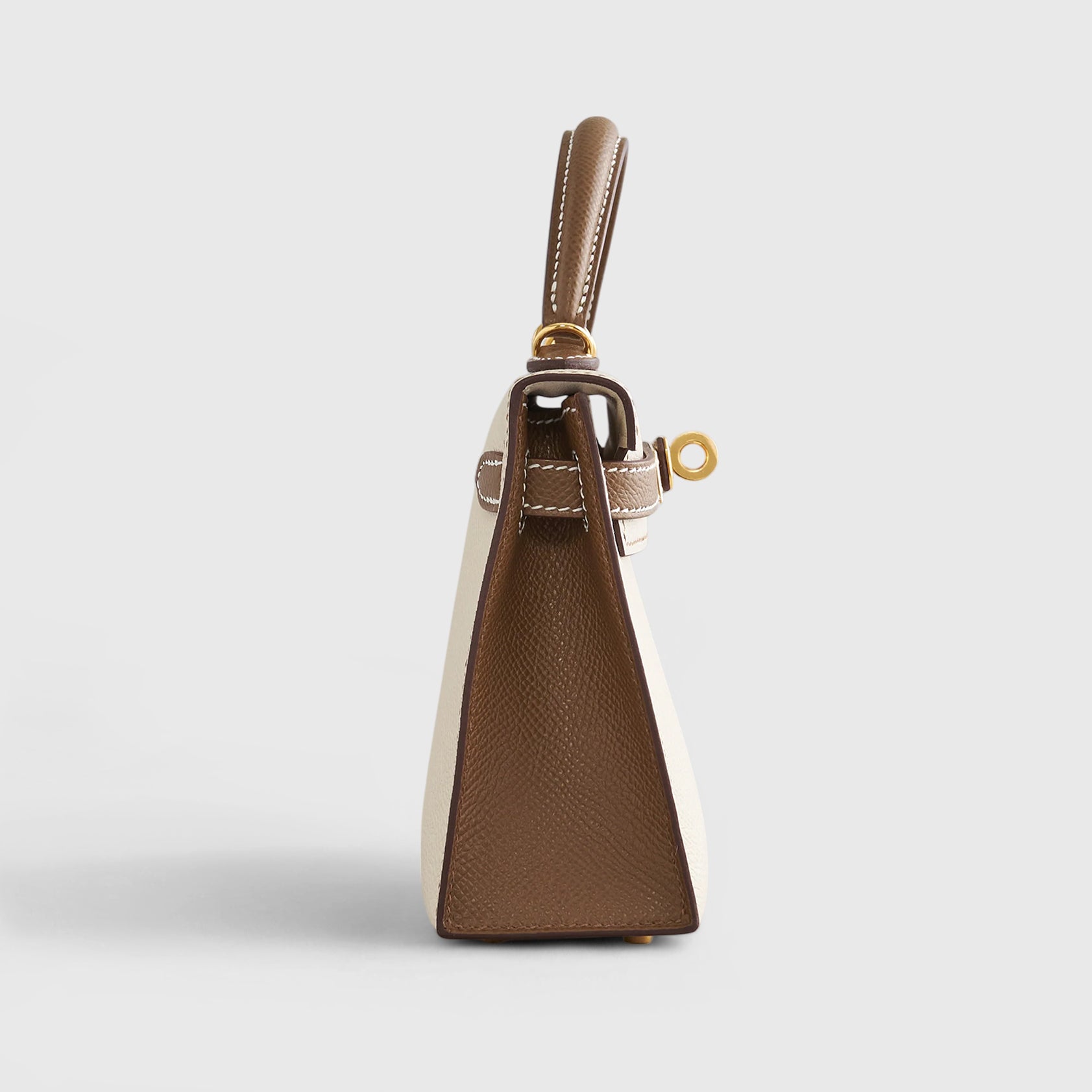 Hermès Kelly Mini Epsom Craie/Alezan Sellier Gold Hardware HSS - eliteUSA