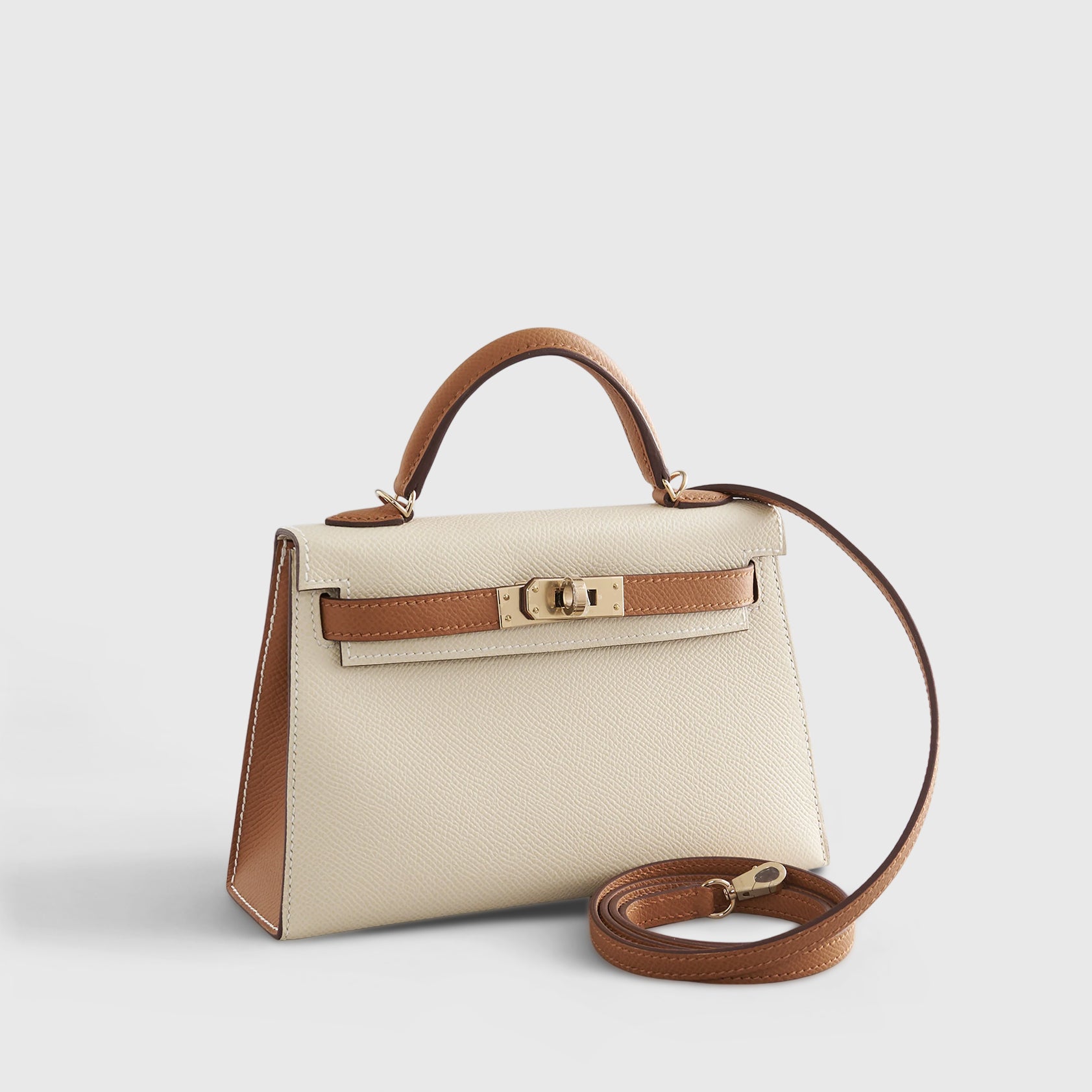 Hermès Kelly Mini Epsom Craie/Gold Sellier Permabrass Hardware HSS - eliteUSA