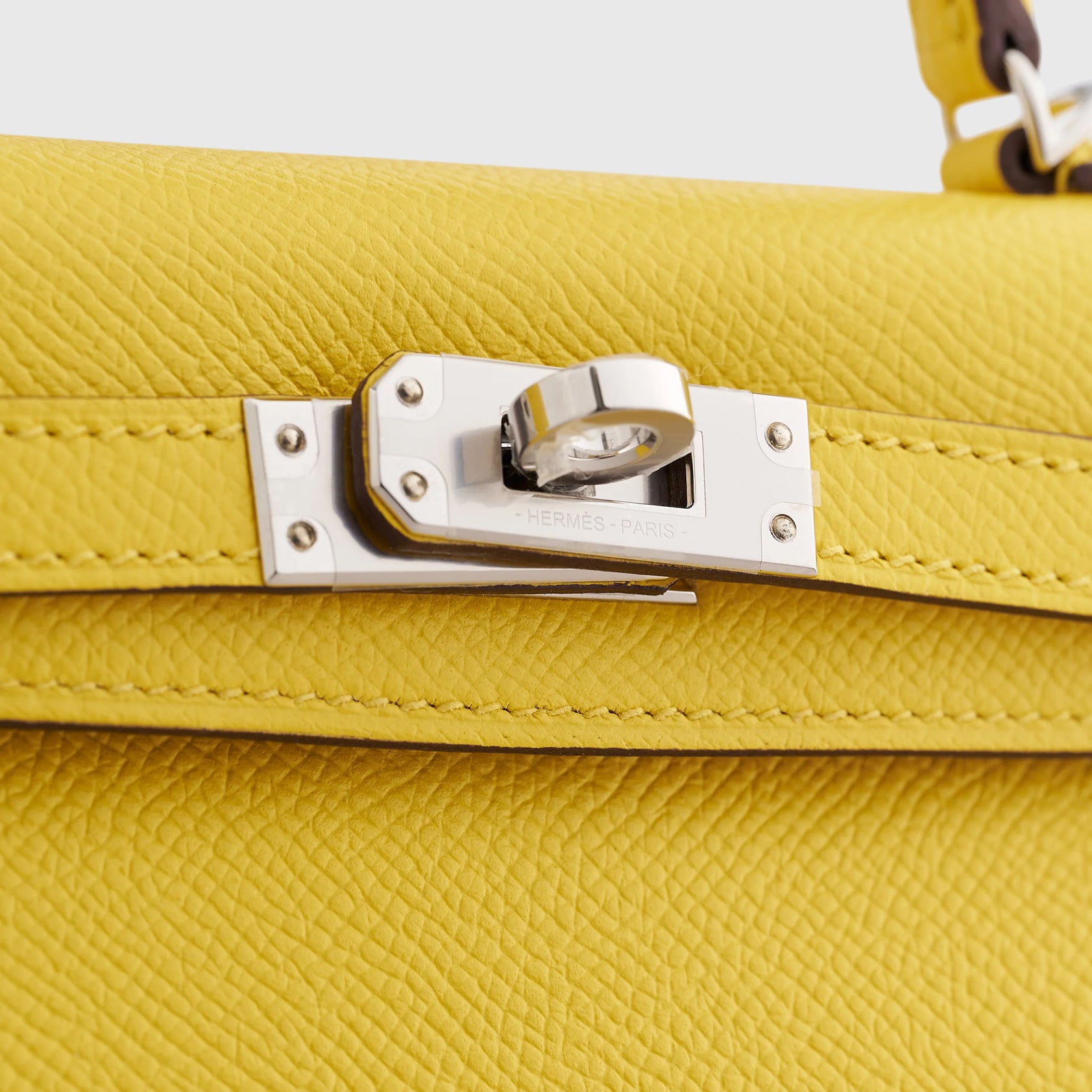 Hermès Kelly Mini Epsom Jaune de Naples Palladium Hardware - eliteUSA
