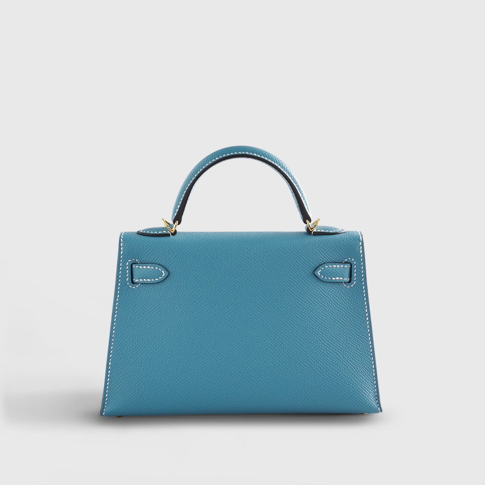 Hermès Kelly Mini Epsom New Blue Jean Sellier Gold Hardware - eliteUSA