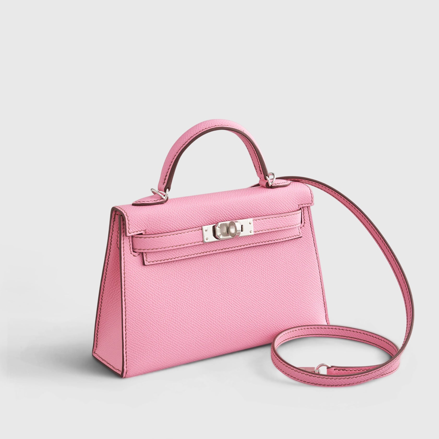 Hermès Kelly Mini Epsom Pink Palladium Hardware Sellier