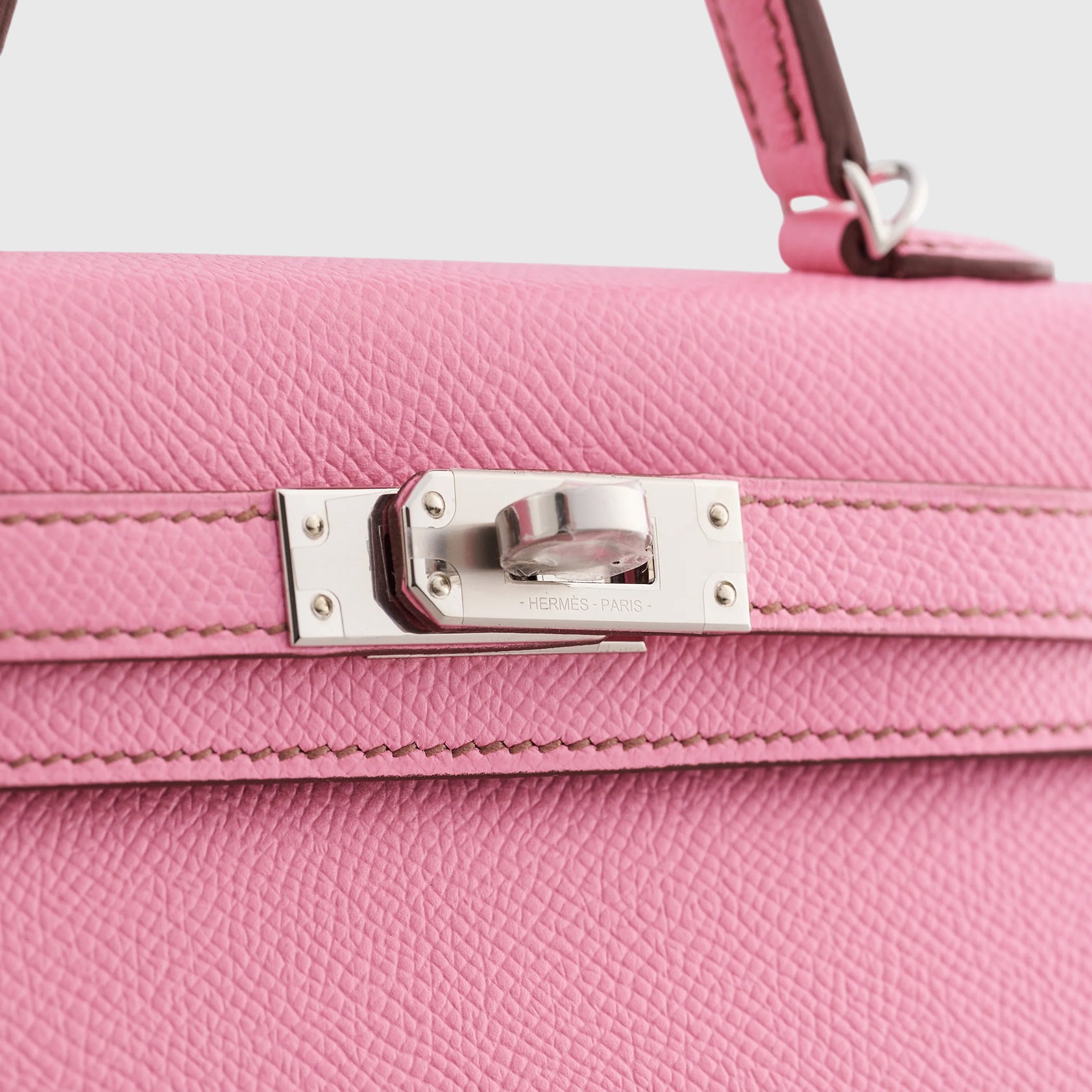 Hermès Kelly Mini Epsom Pink Palladium Hardware Sellier
