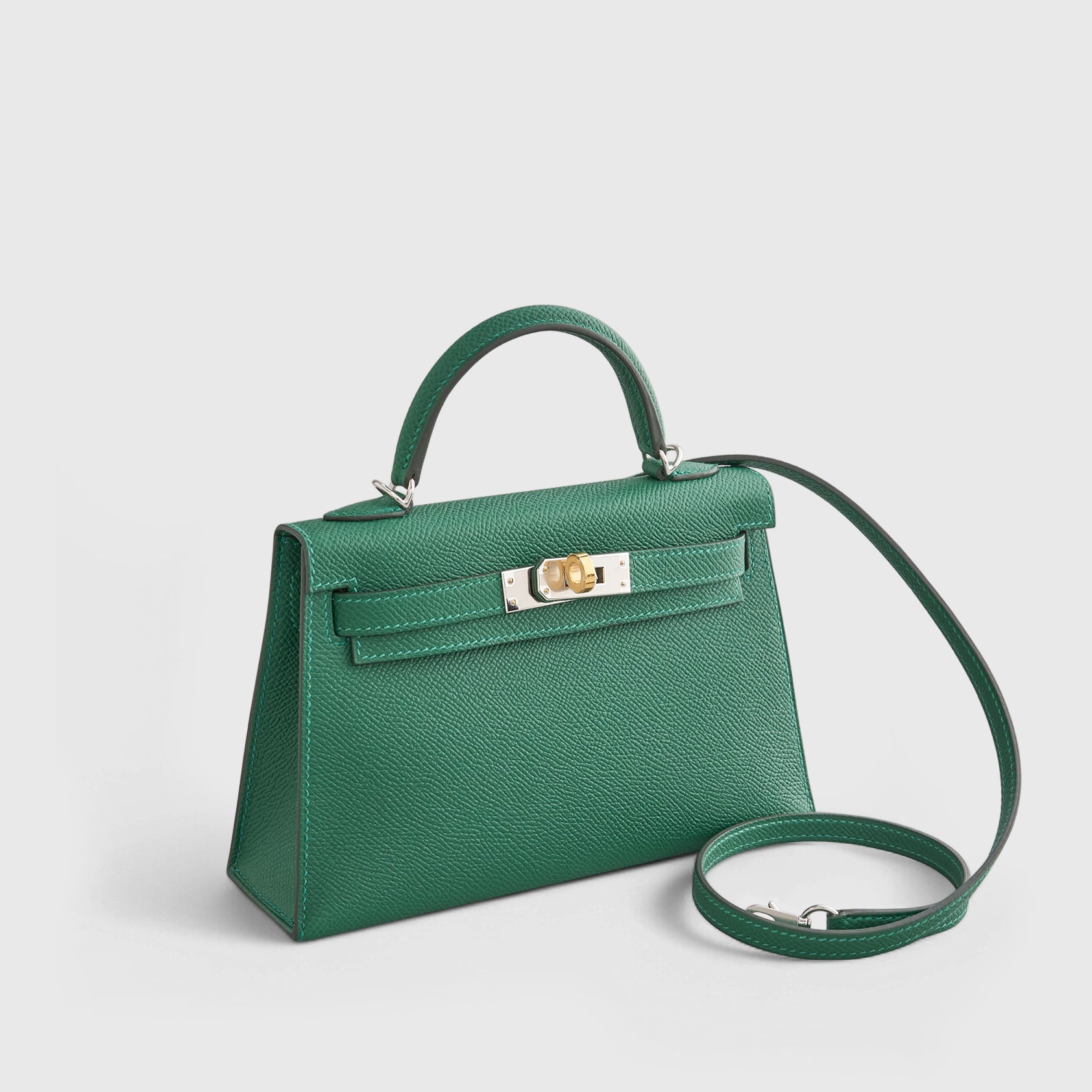 Hermès Kelly Mini Epsom Vert Moyen Electrum Sellier