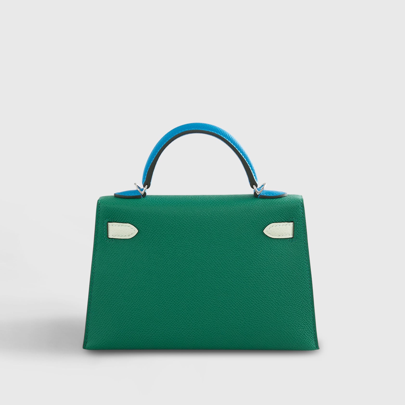 Hermès Kelly Mini Epsom Vert Vertigo/Vert Fizz/Blue Zanzibar Palladium Hardware - eliteUSA