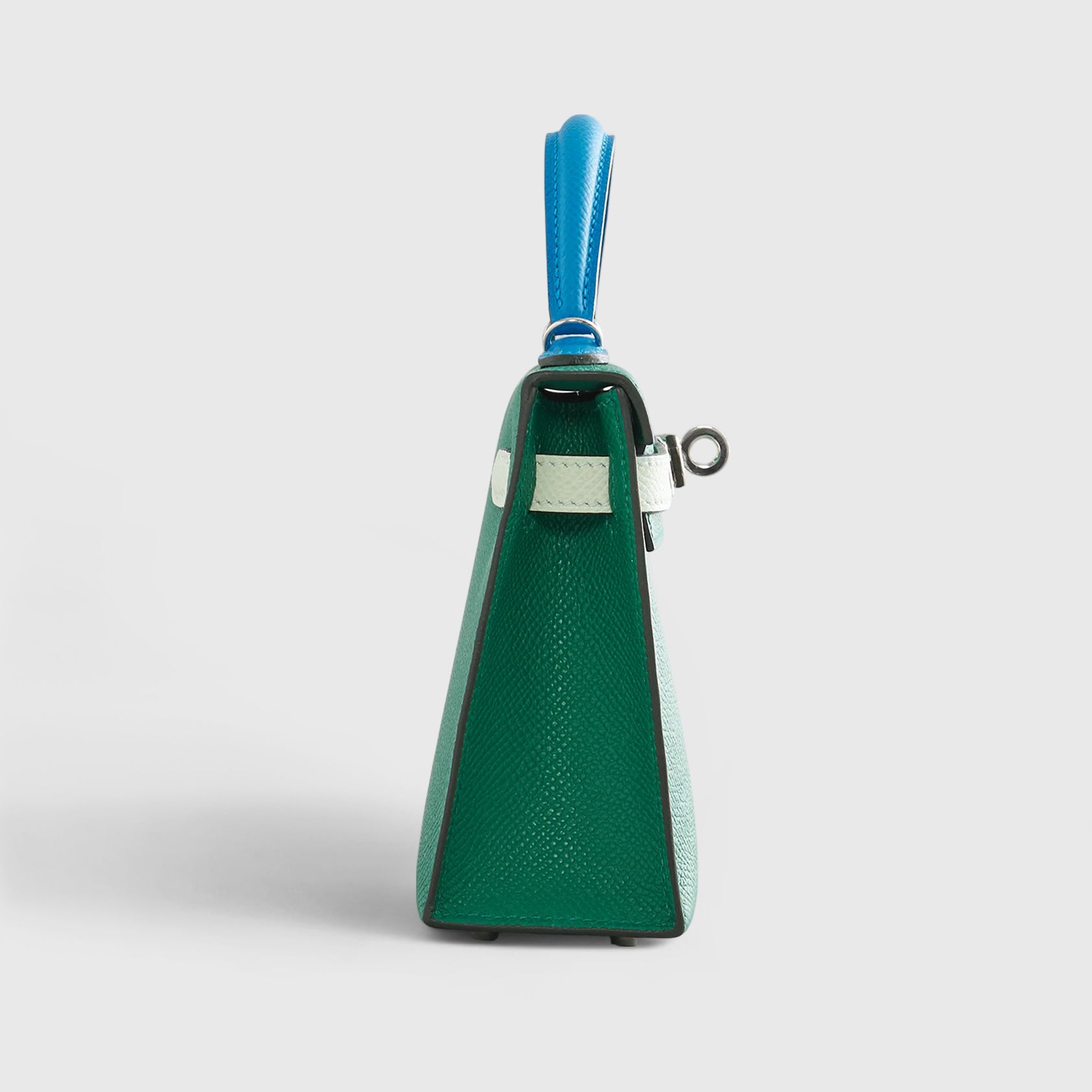 Hermès Kelly Mini Epsom Vert Vertigo/Vert Fizz/Blue Zanzibar Palladium Hardware - eliteUSA