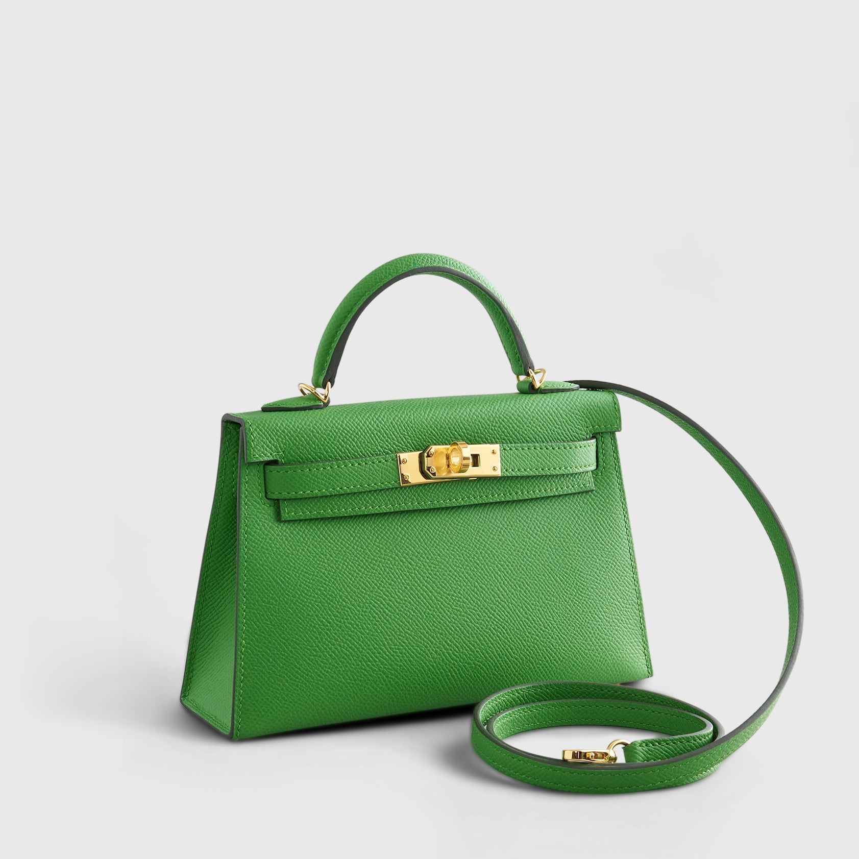 Hermès Kelly Mini Epsom Vert Yucca Sellier Gold Hardware - eliteUSA