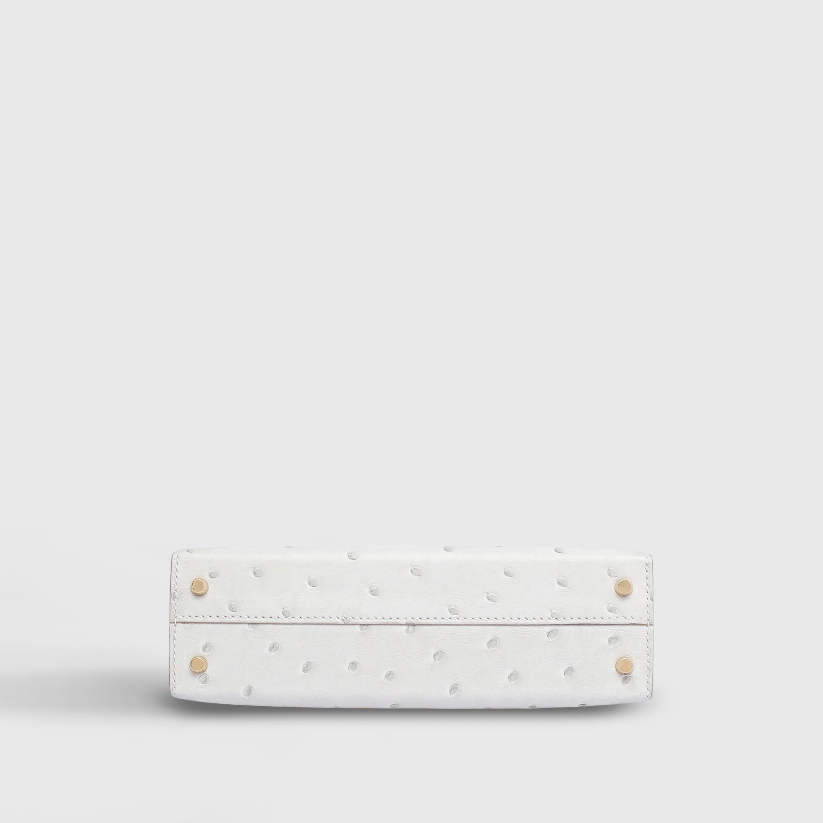 Hermès Kelly Mini Ostrich Gris Perle Permabrass Hardware HSS - eliteUSA