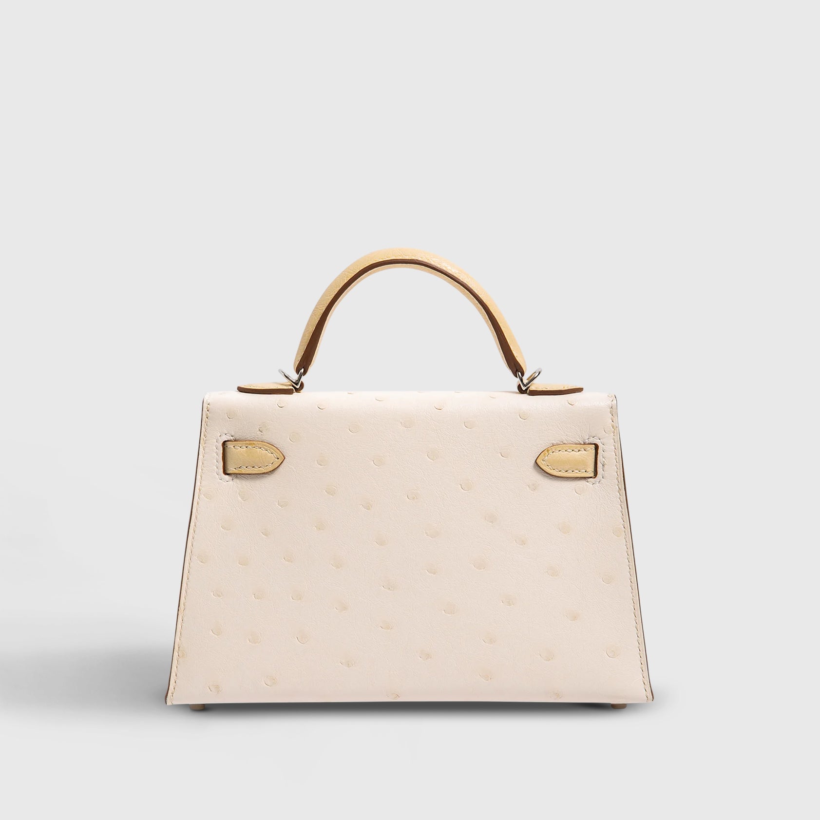 Hermès Kelly Mini Ostrich Vanille/Nata Palladium Hardware