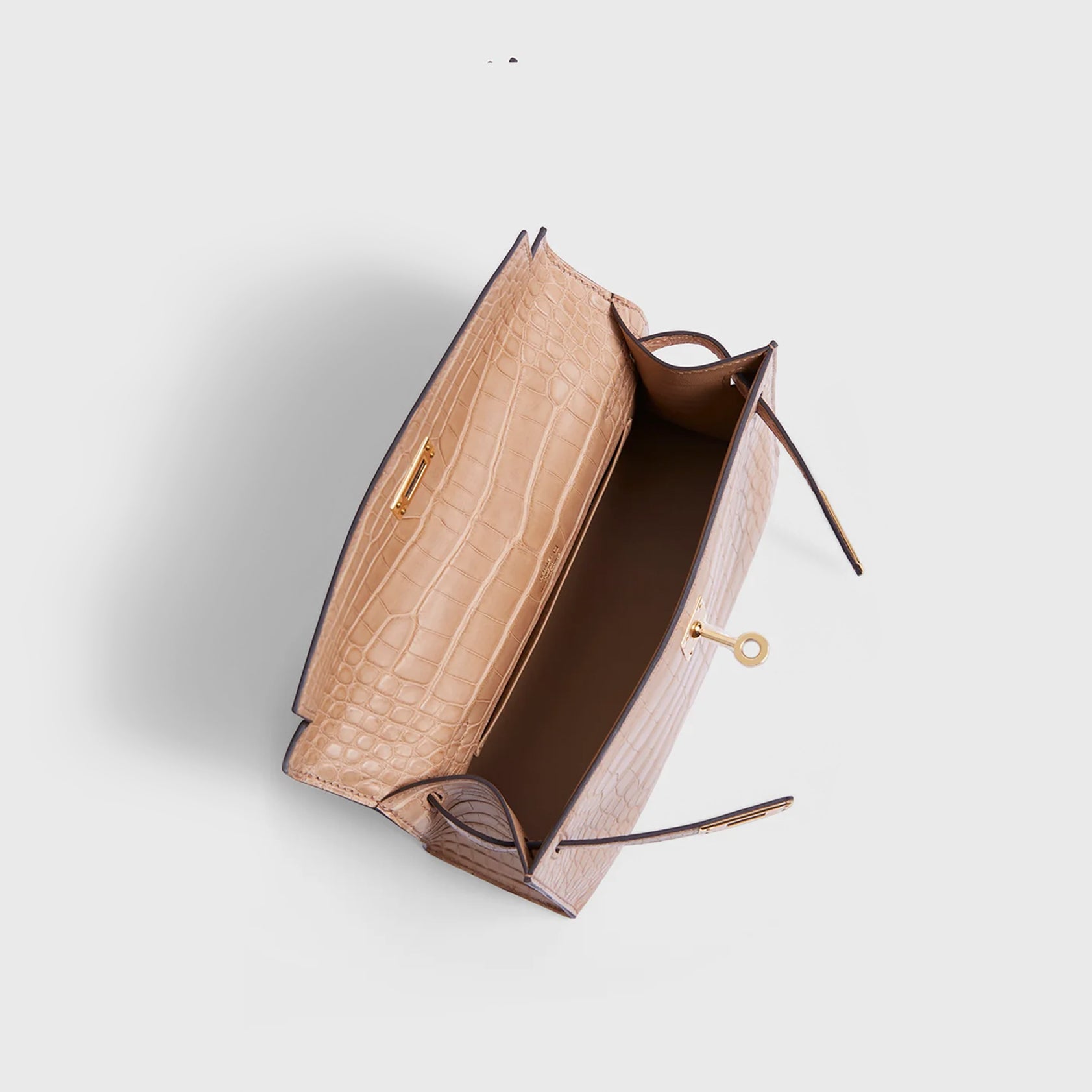 Hermès Kelly Pochette Alligator Chai Matte Gold Hardware