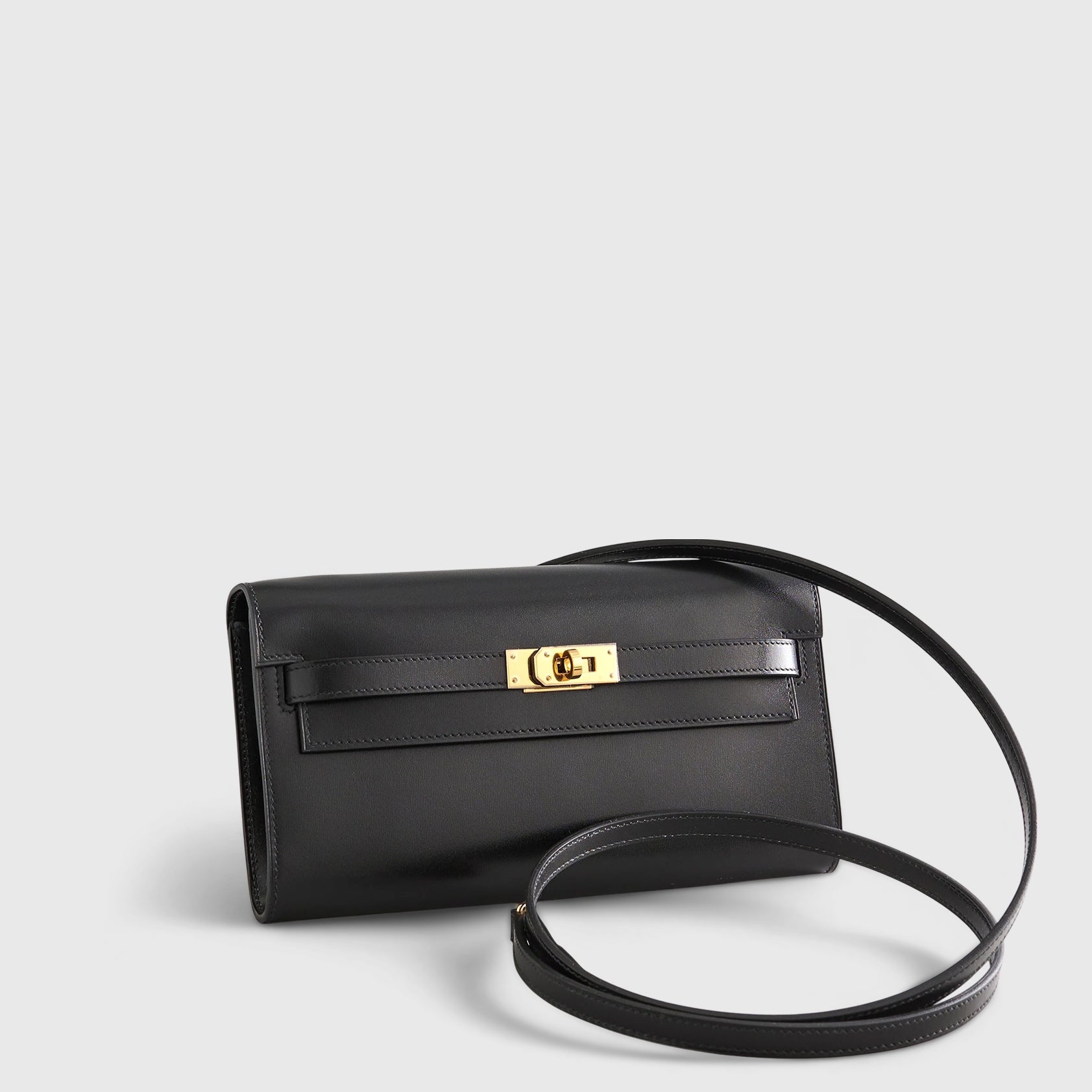 Hermès Kelly To Go Rock Wallet Black Gold Hardware