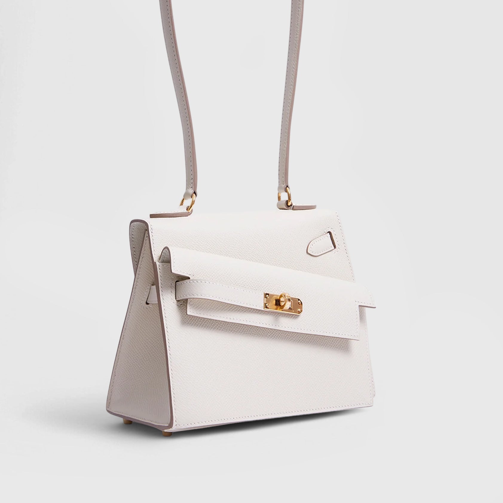 Hermès Kelly en Desordre 20 Epsom Craie Sellier Gold Hardware