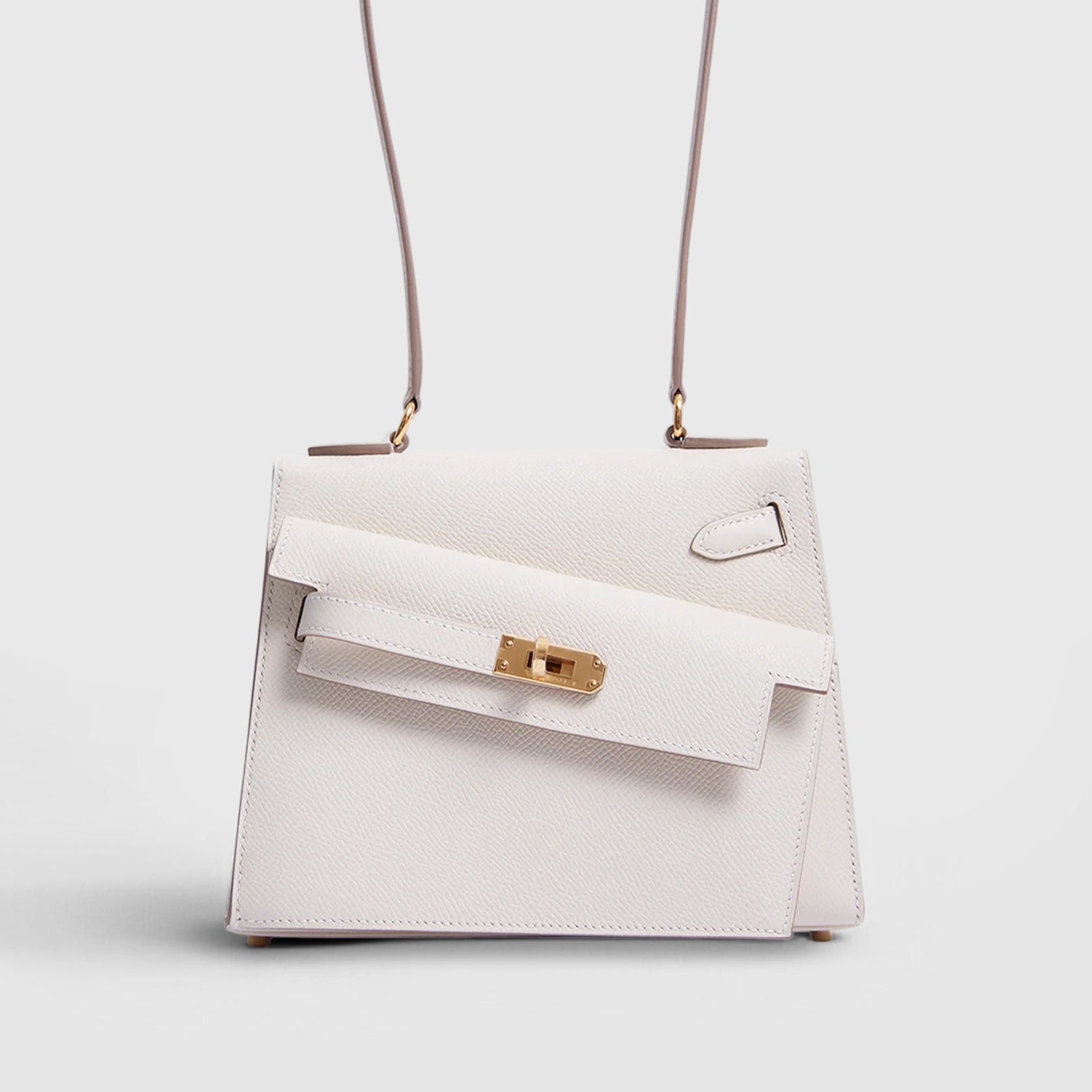 Hermès Kelly en Desordre 20 Epsom Craie Sellier Gold Hardware