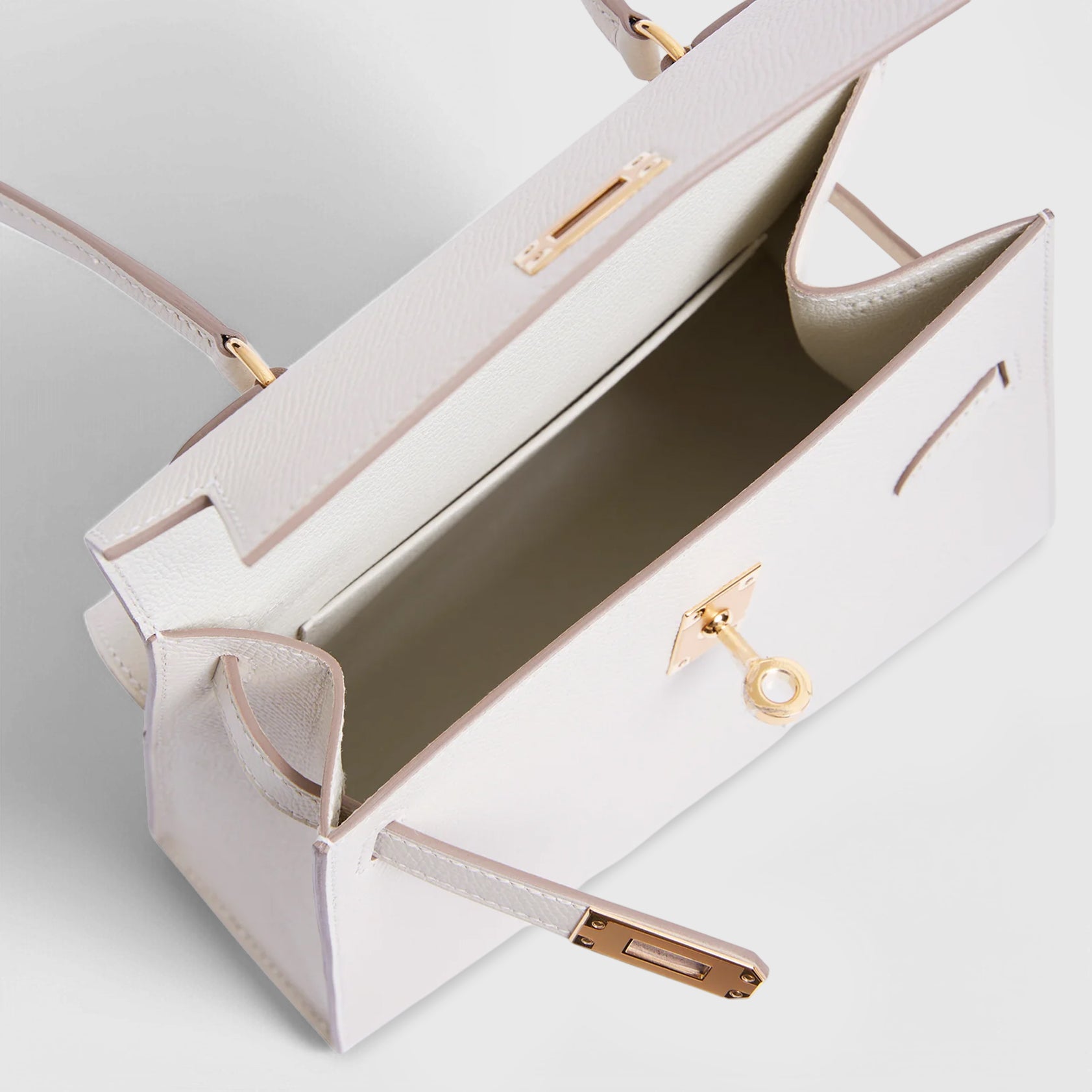 Hermès Kelly en Desordre 20 Epsom Craie Sellier Gold Hardware