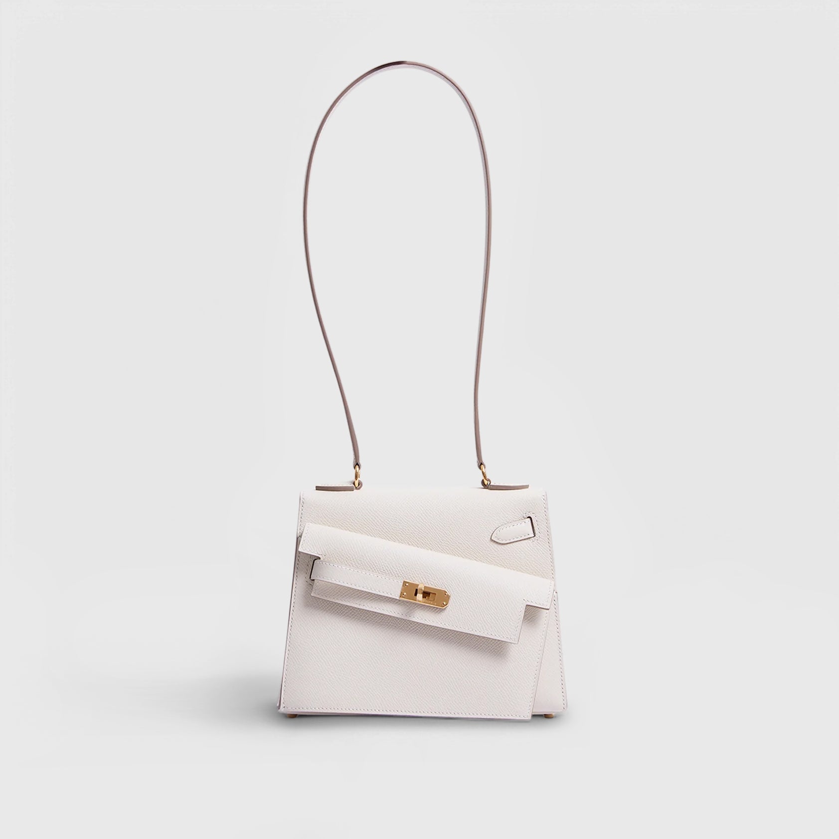 Hermès Kelly en Desordre 20 Epsom Craie Sellier Gold Hardware
