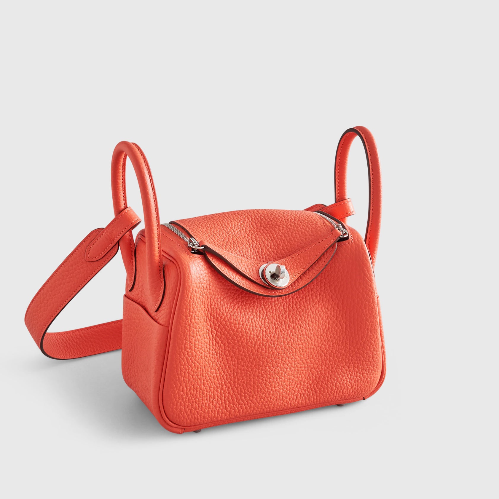 Hermès Lindy 20 Clemence Go Orange Field Palladium Hardware - eliteUSA